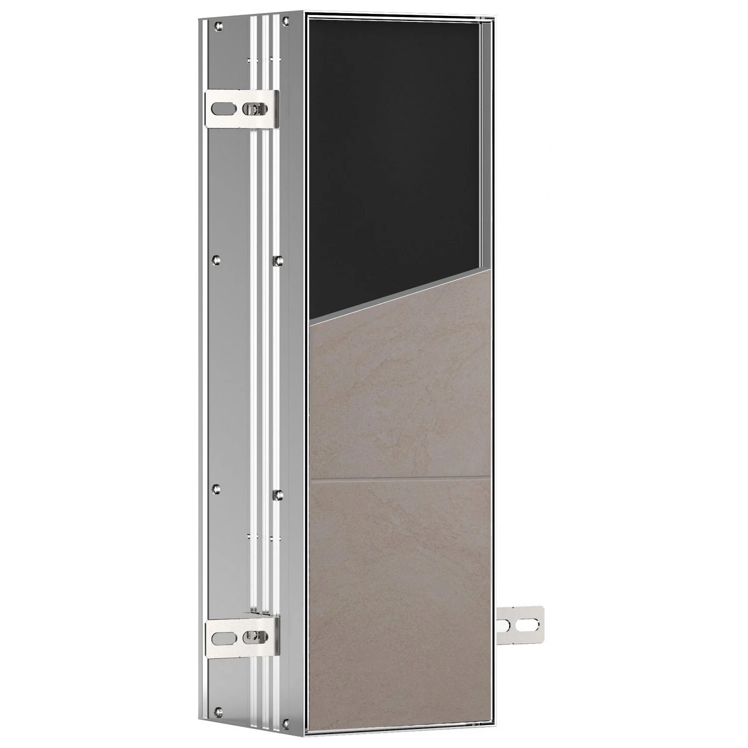 Emco asis plus Toilettenbürstengarnitur - Modul - Unterputzmodell 15,4 x 49,2 cm