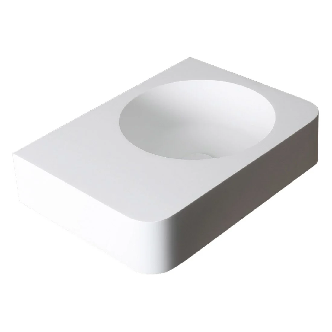 Kronenbach Stone Handwaschbecken 45 x 33 cm Becken rechts ohne Hahnlochbohrung