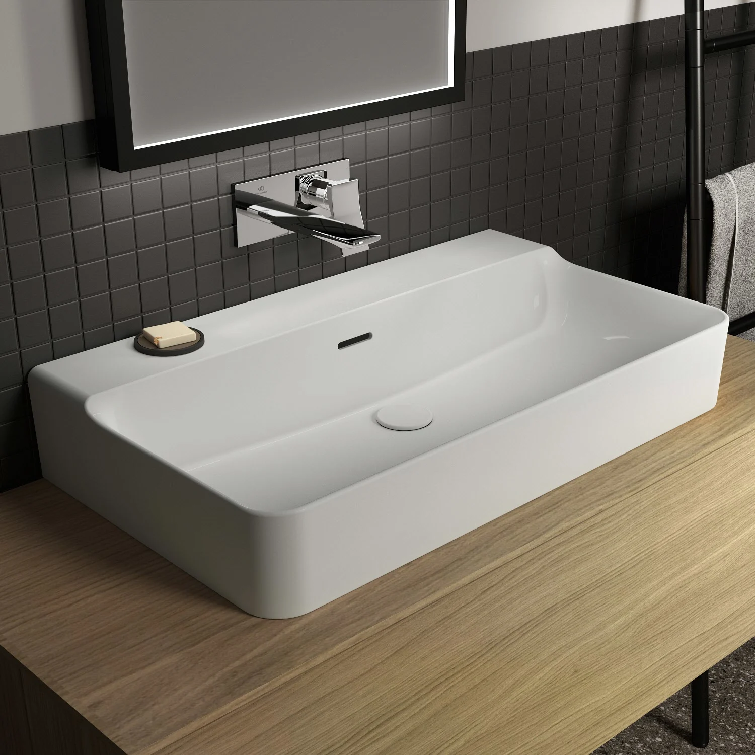 Ideal Standard Conca Waschtisch 80 cm, ohne Hahnloch, mit Überlauf Ideal Standard Conca Waschtisch 80 cm, ohne Hahnloch, mit Überlauf