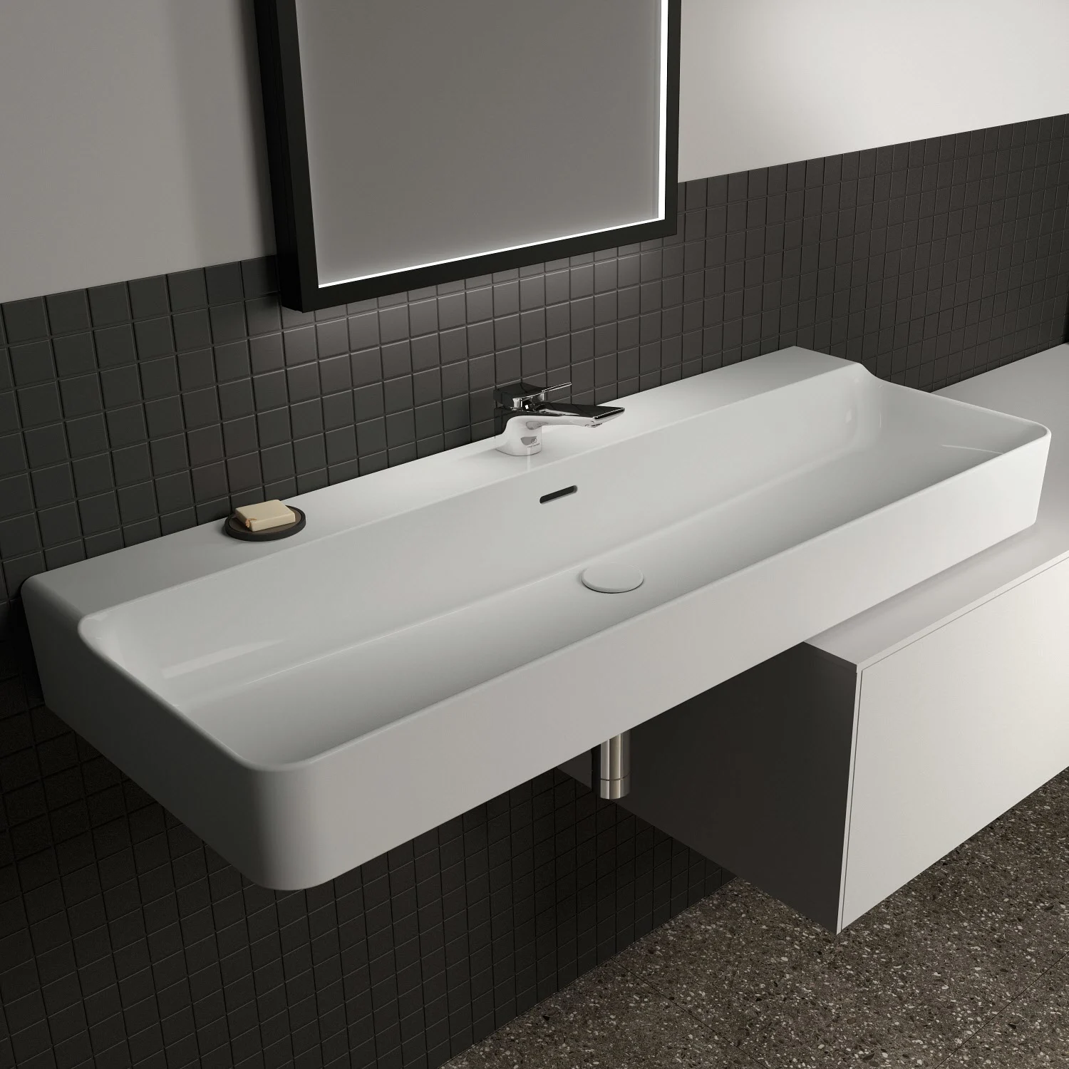Ideal Standard Conca Waschtisch 120 cm, 1 Hahnloch, mit Überlauf Ideal Standard Conca Waschtisch 120 cm, 1 Hahnloch, mit Überlauf