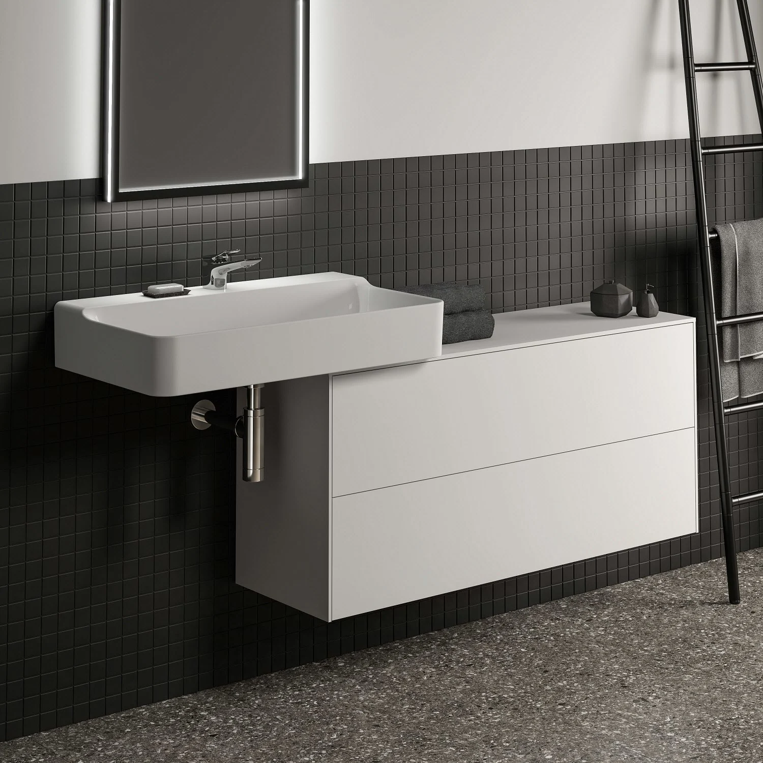 Ideal Standard Conca Waschtischunterschrank 120 cm, ohne Ausschnitt, 2 Auszüge Ideal Standard Conca Waschtischunterschrank 120 cm, ohne Ausschnitt, 2 Auszüge