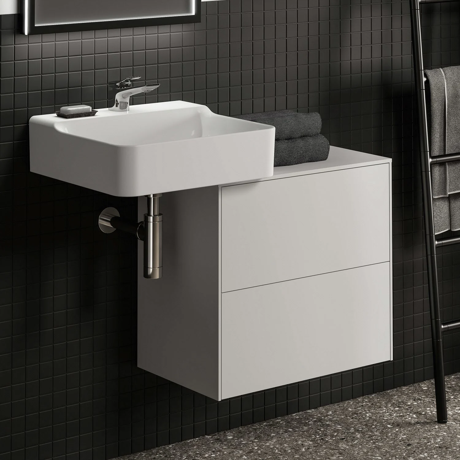 Ideal Standard Conca Waschtischunterschrank 60,2 cm, ohne Ausschnitt, 2 Auszüge Ideal Standard Conca Waschtischunterschrank 60,2 cm, ohne Ausschnitt, 2 Auszüge
