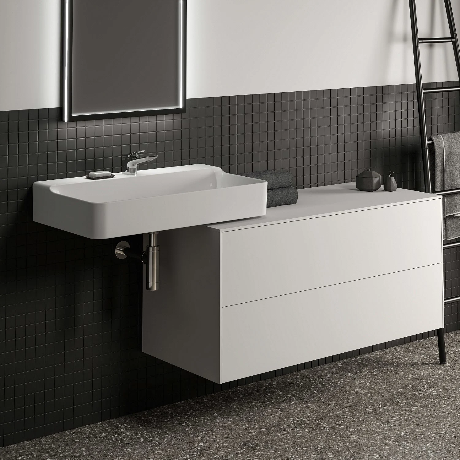 Ideal Standard Conca Waschtischunterschrank 120 cm, ohne Ausschnitt, 2 Auszüge Ideal Standard Conca Waschtischunterschrank 120 cm, ohne Ausschnitt, 2 Auszüge