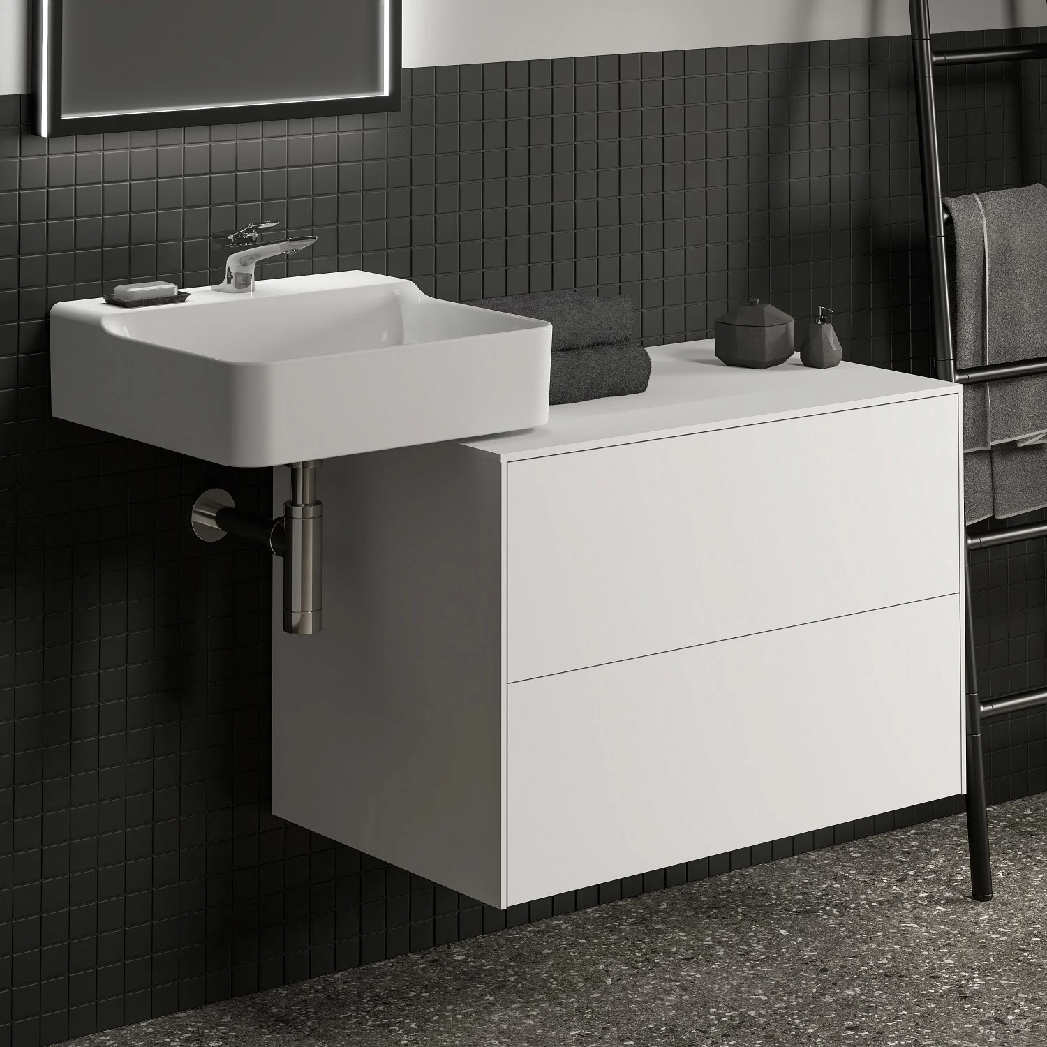 Ideal Standard Conca Waschtischunterschrank 80,2 cm, ohne Ausschnitt, 2 Auszüge