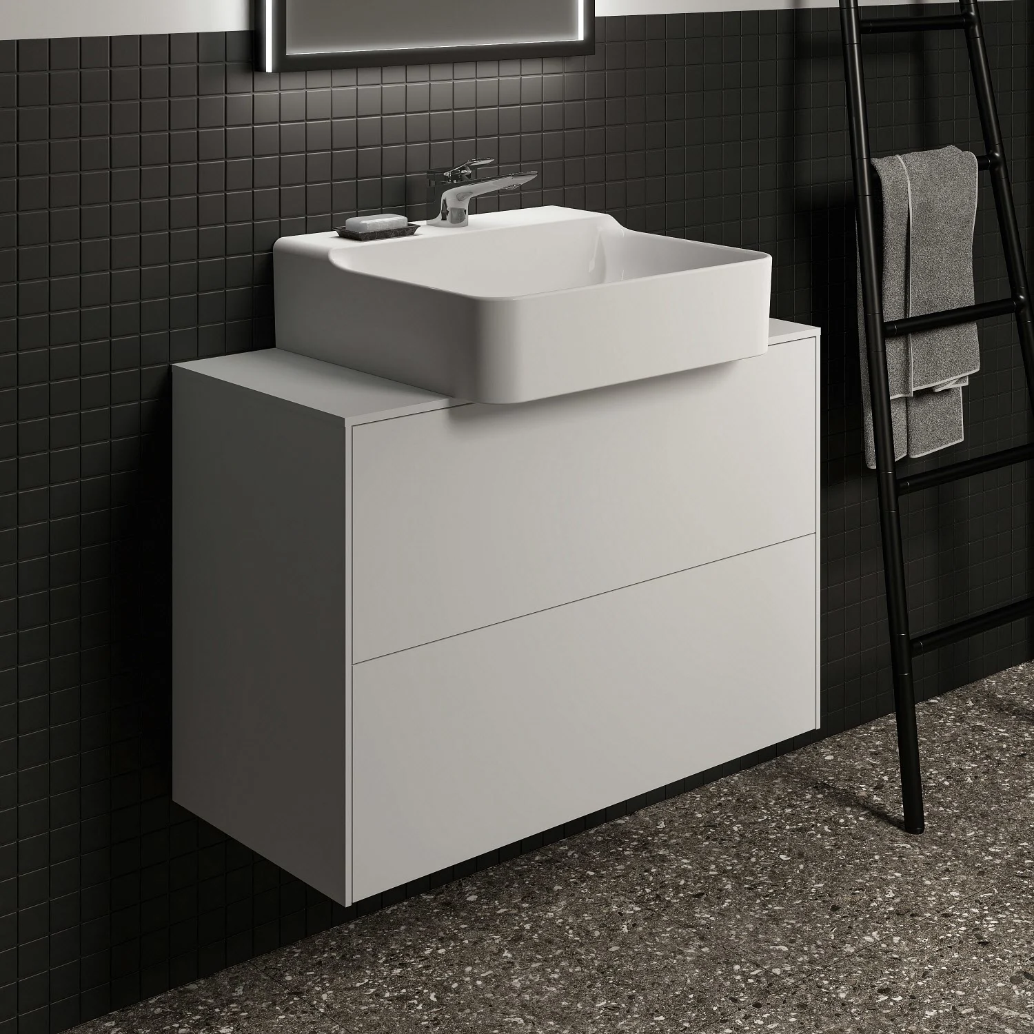 Ideal Standard Conca Waschtischunterschrank 80,2 cm, mit Ausschnitt, 2 Auszüge Ideal Standard Conca Waschtischunterschrank 80,2 cm, mit Ausschnitt, 2 Auszüge