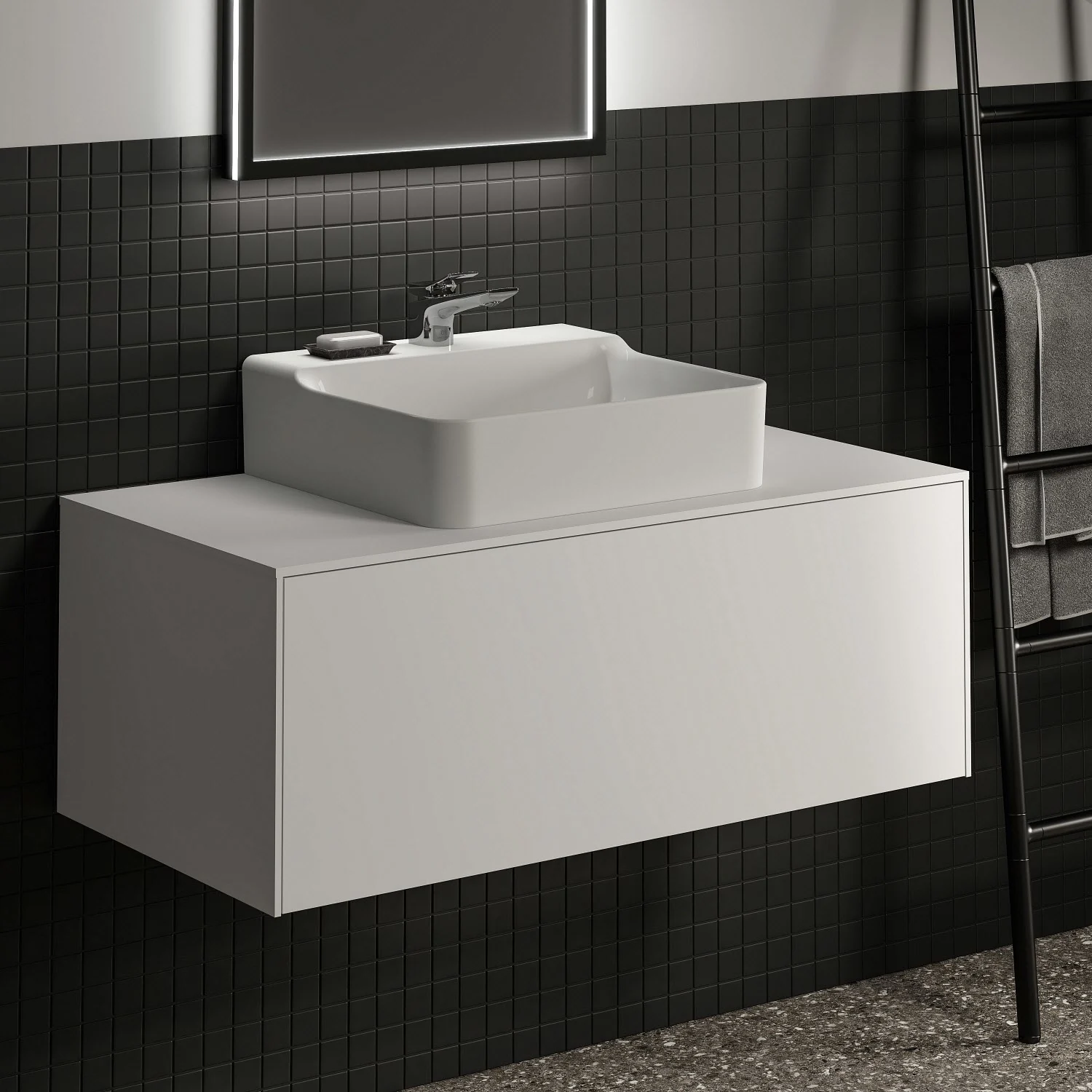 Ideal Standard Conca Waschtischunterschrank 100 cm, mit Ausschnitt, 1 Auszug Ideal Standard Conca Waschtischunterschrank 100 cm, mit Ausschnitt, 1 Auszug
