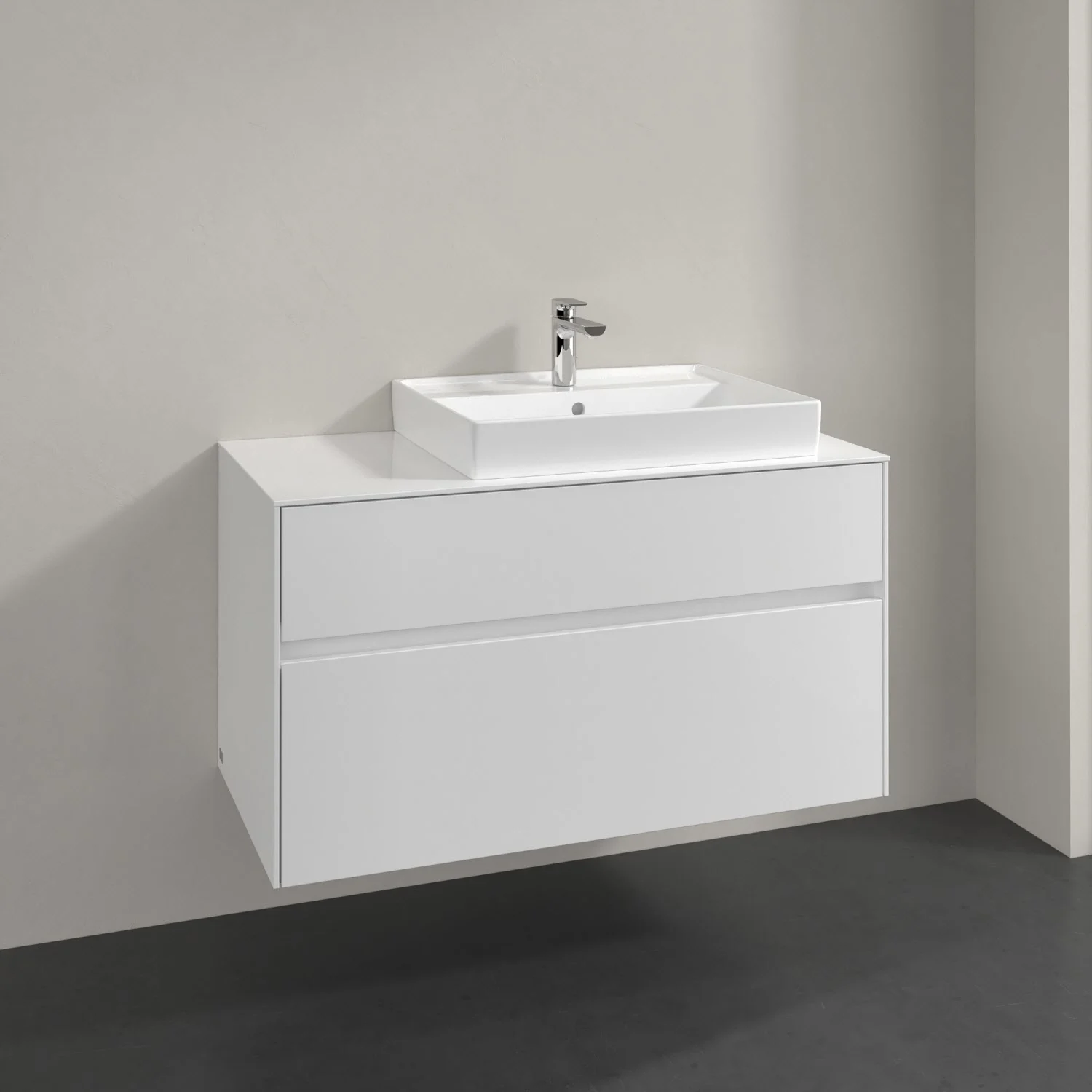 Villeroy & Boch Collaro Waschtischunterschrank 100 x 54,8 cm mit 2 Auszügen, für WT rechts