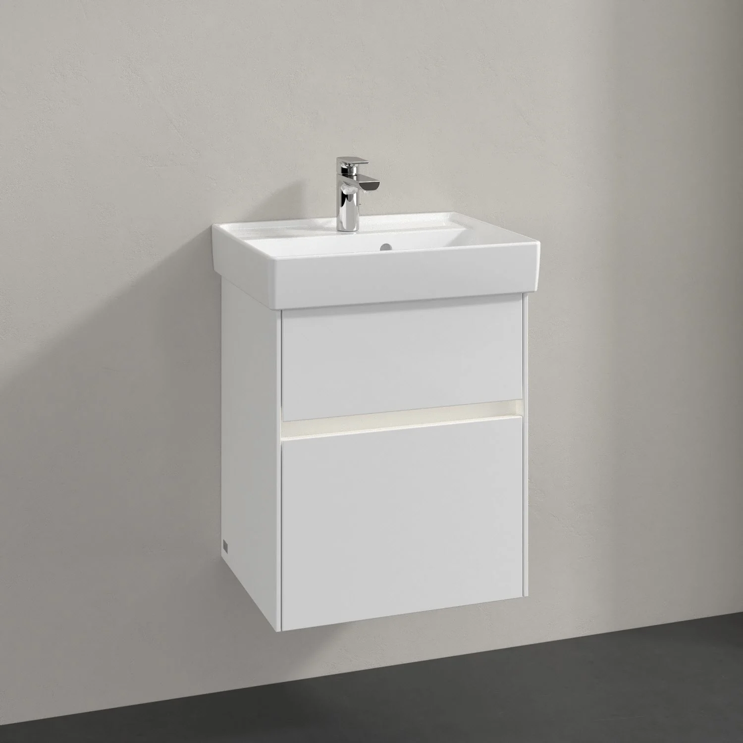 Villeroy & Boch Collaro Waschtischunterschrank 46 x 54,6 cm mit 2 Auszügen und LED Licht
