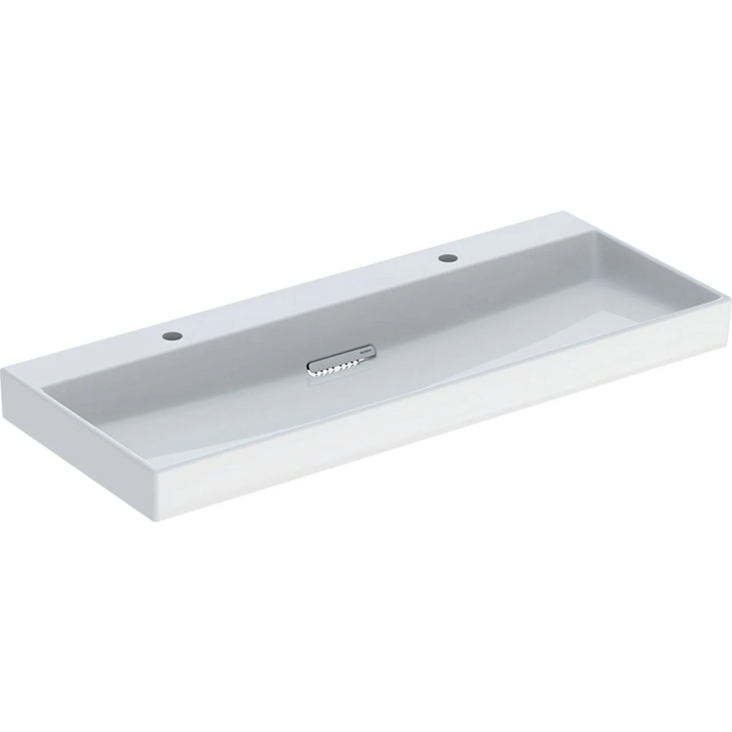 Geberit ONE Waschtisch 120 cm, Abgang horizontal, 2 Hahnlöcher, ohne Überlauf