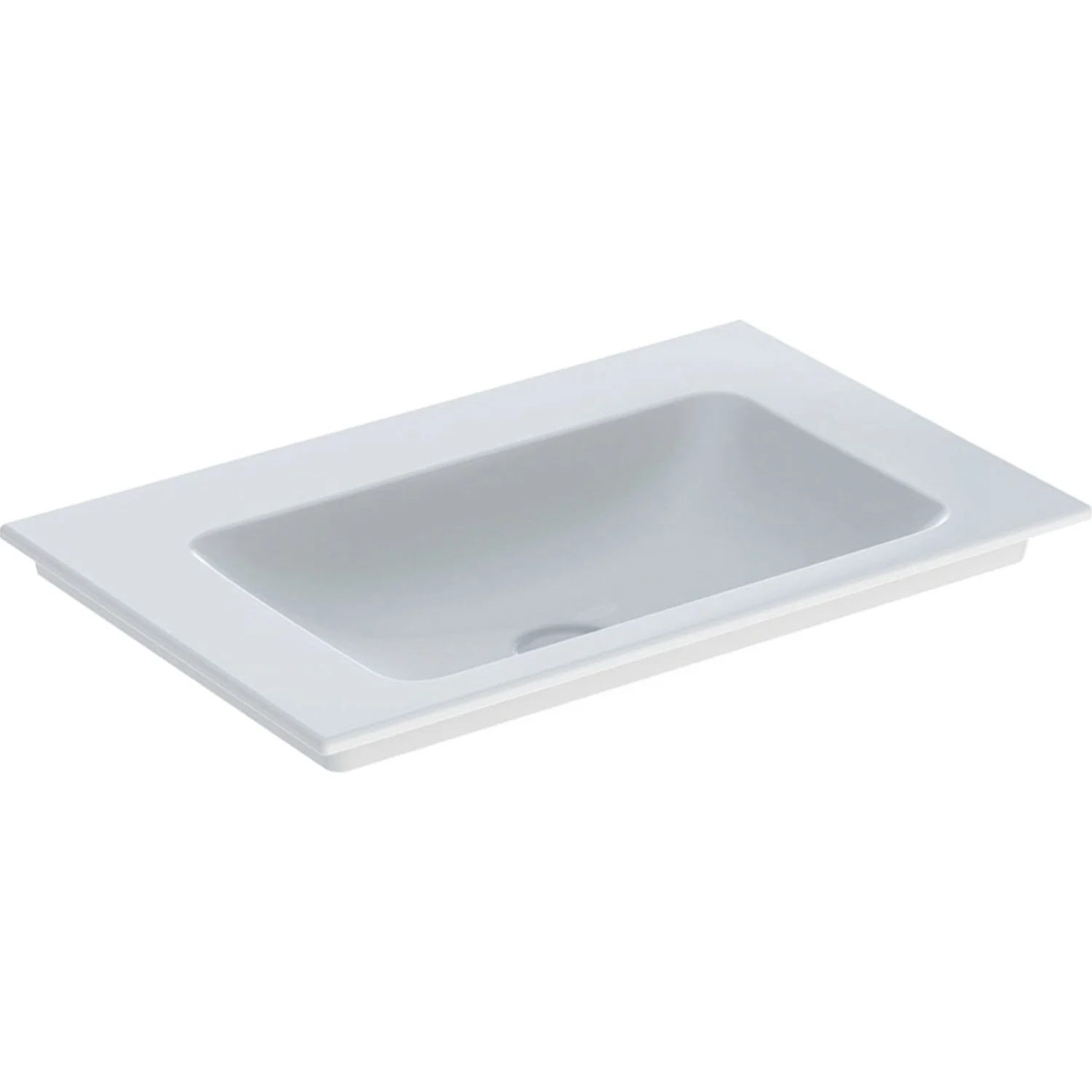 Geberit ONE Möbelwaschtisch 75 cm, Abgang vertikal, ohne Hahnloch, ohne Überlauf