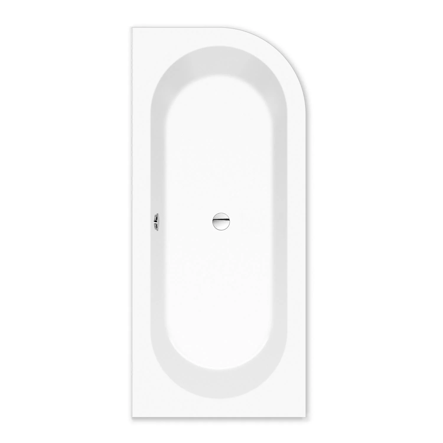 Steinkamp Life Eckbadewanne 180 x 80 cm rechts mit Schürze und MT5 Ab- und Einlaufgarnitur