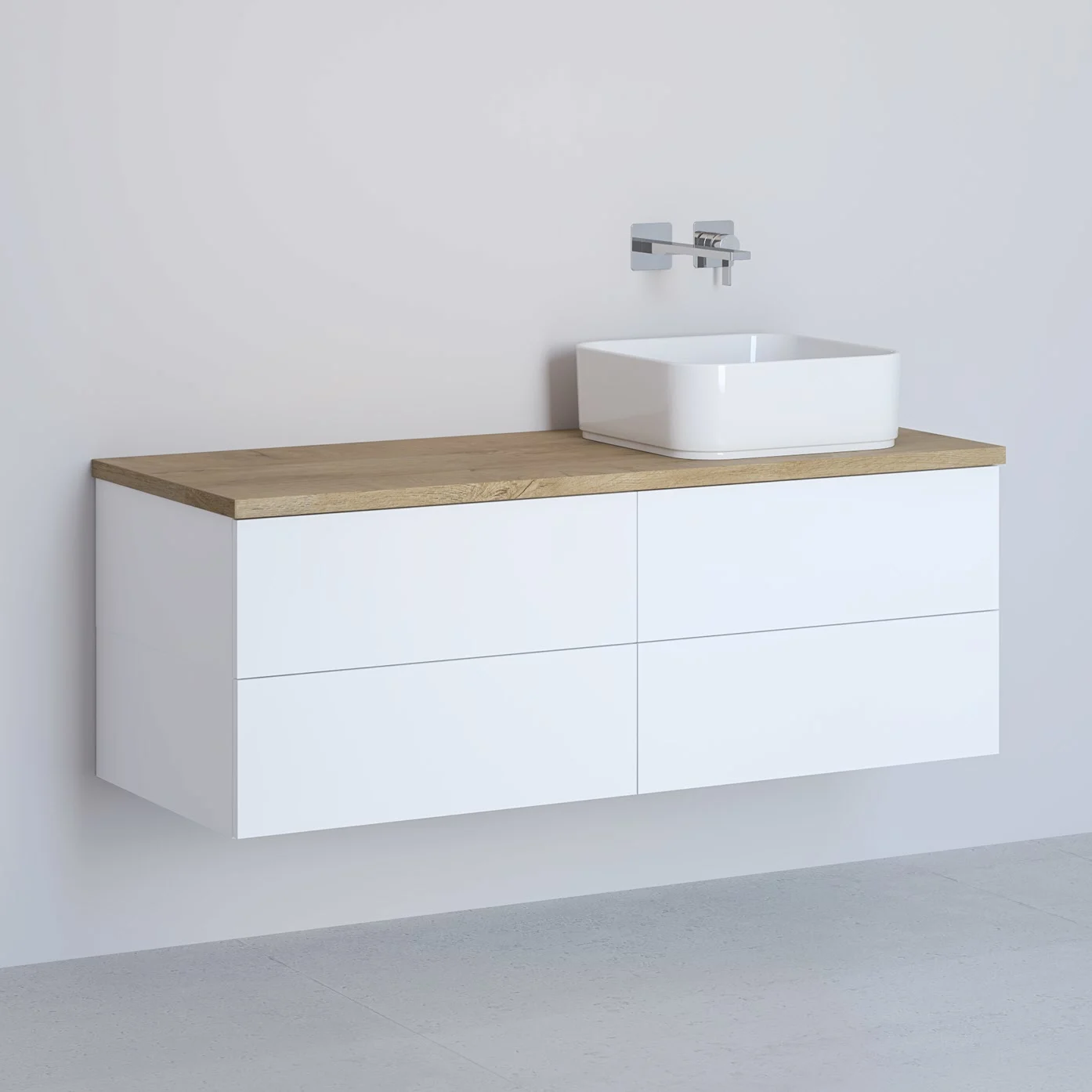 Kronenbach Cube Waschtischkonsole 121 cm mit 4 Auszügen und TIP-ON