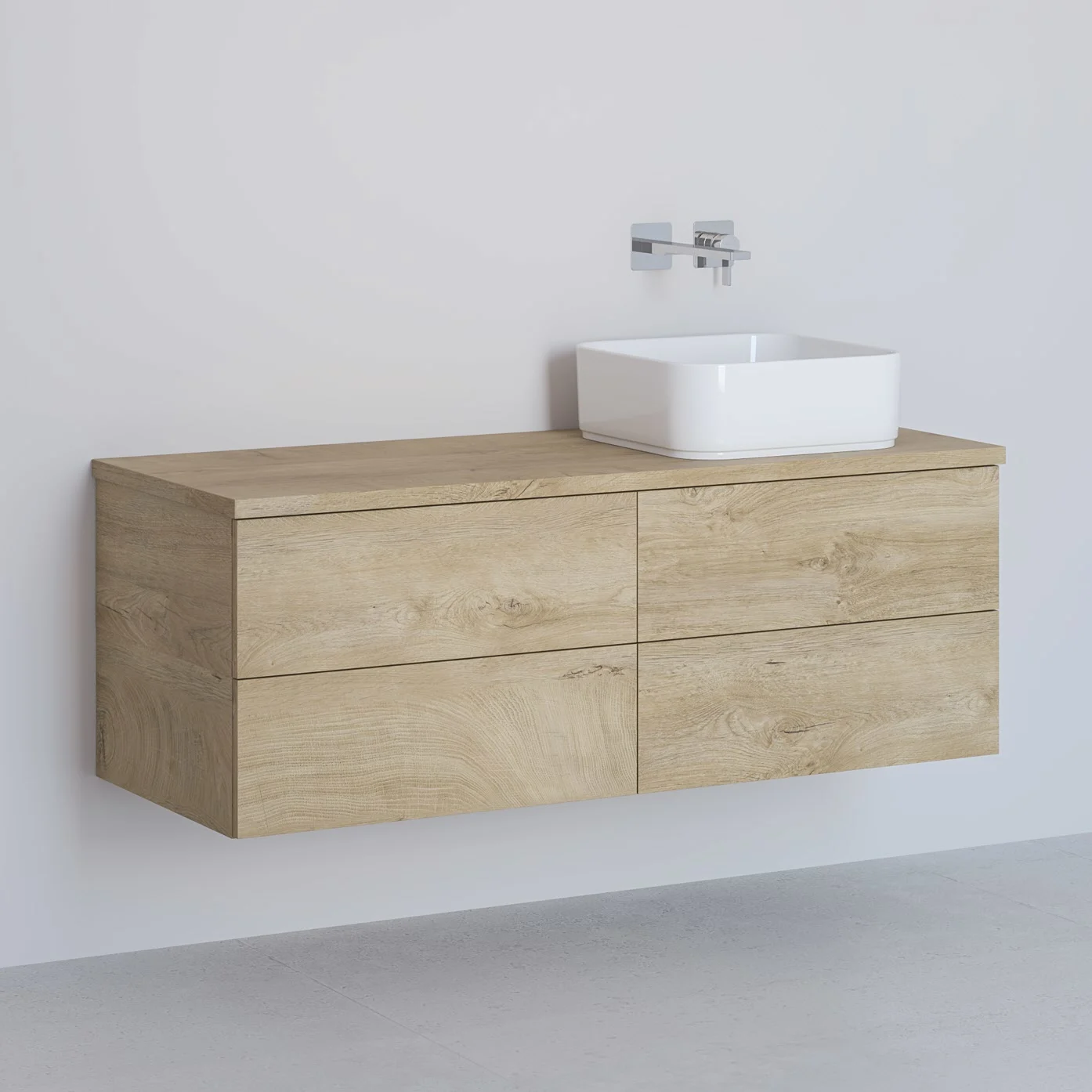 Kronenbach Cube Waschtischkonsole 121 cm mit 4 Auszügen und TIP-ON