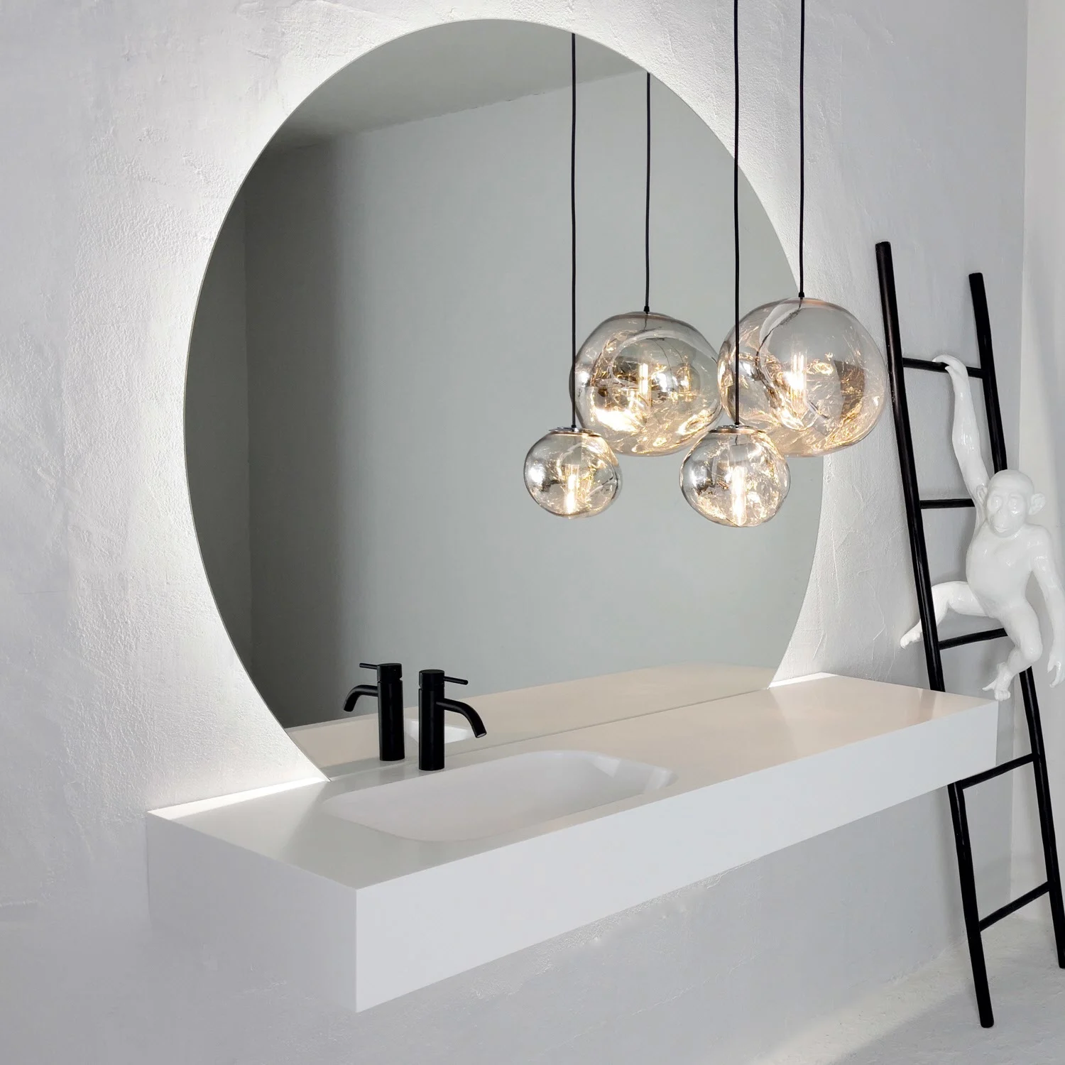 pianura Emilia Badmöbel Set 160 cm mit LED-Lichtspiegel und Hängeleuchten, Becken links pianura Emilia Badmöbel Set 160 cm mit LED-Lichtspiegel und Hängeleuchten, Becken links