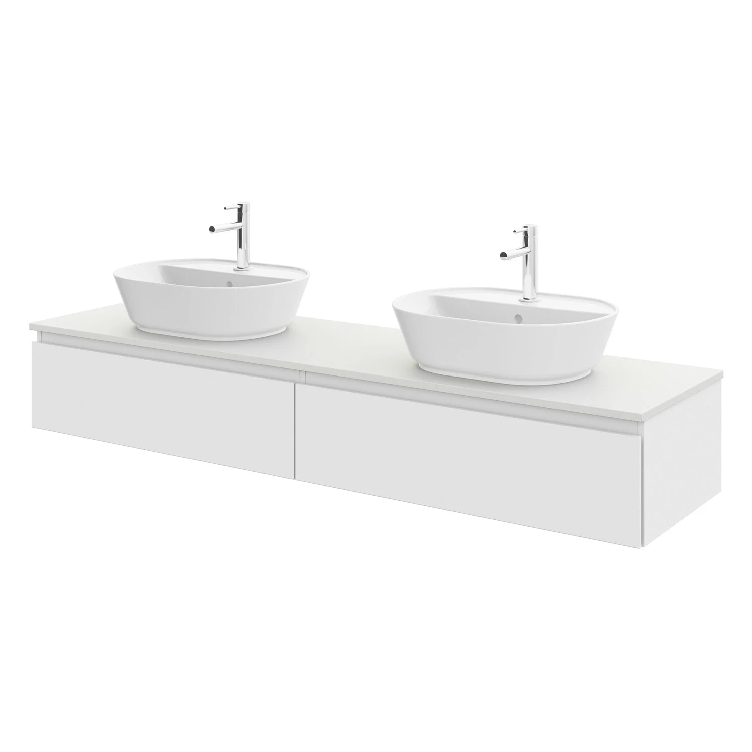 Steinkamp Value Waschtischkonsole 181 cm für 2 Waschtische, mit 2 Auszügen