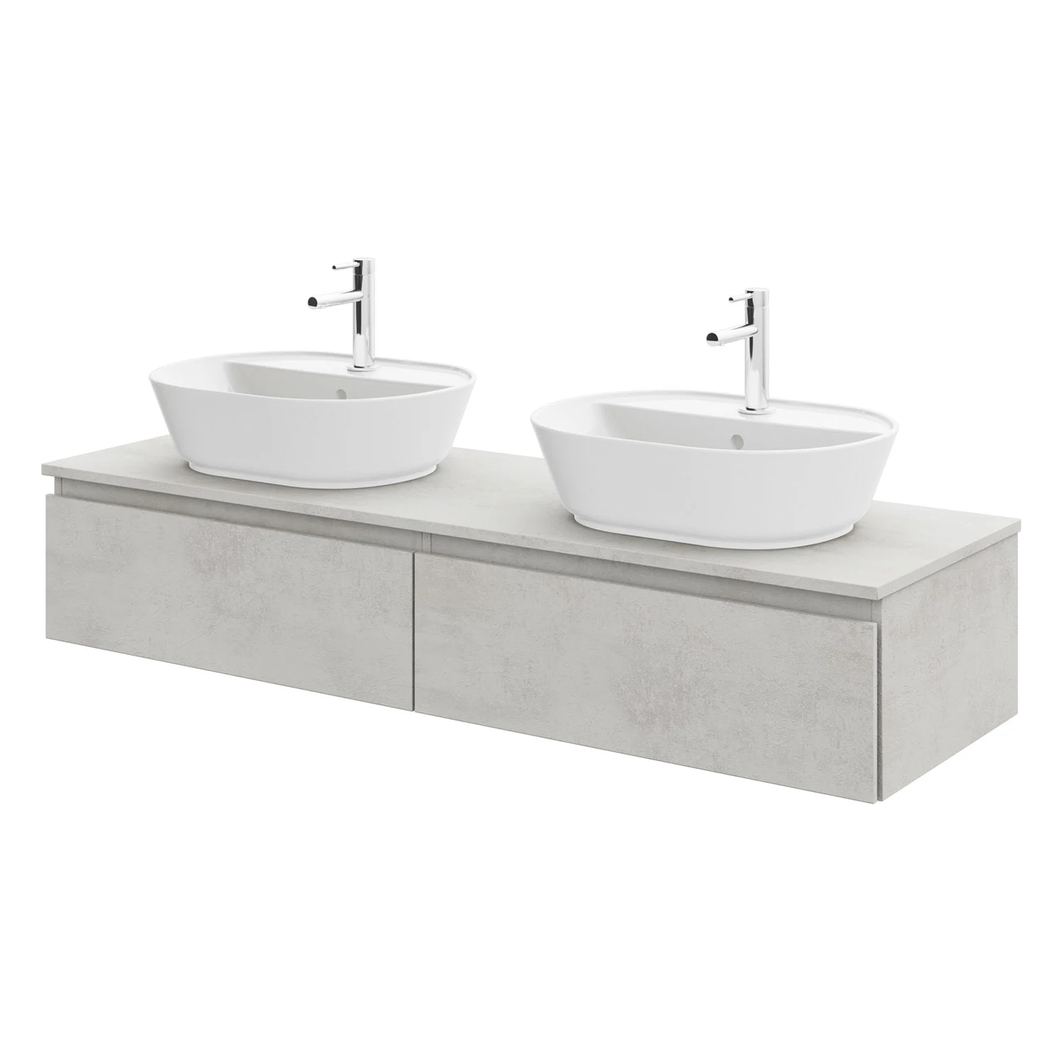 Steinkamp Value Waschtischkonsole 151 cm mit 2 Auszügen, für 2 Waschtische