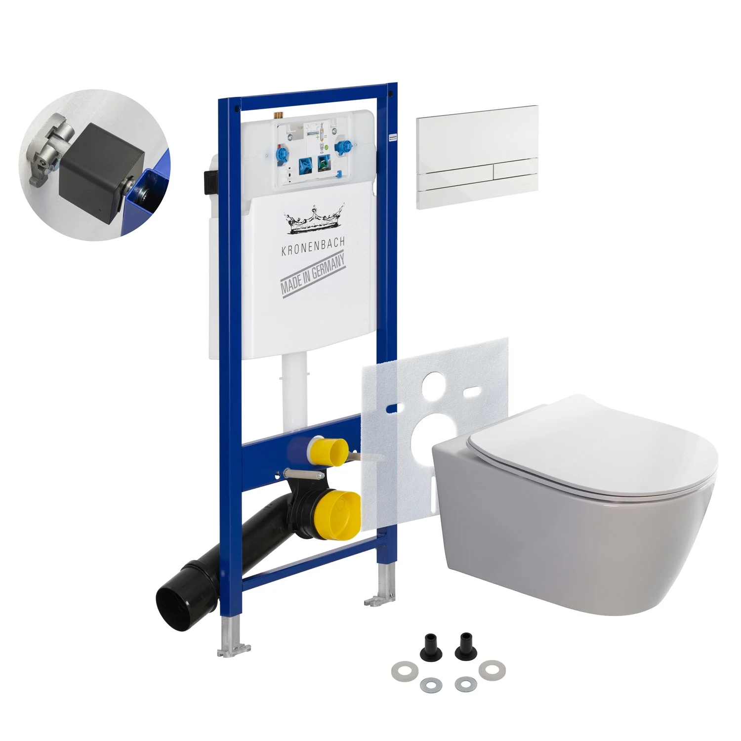 Kronenbach Tube Wand-WC spülrandlos Komplettset slim Kronenbach Tube Wand-WC spülrandlos Komplettset slim