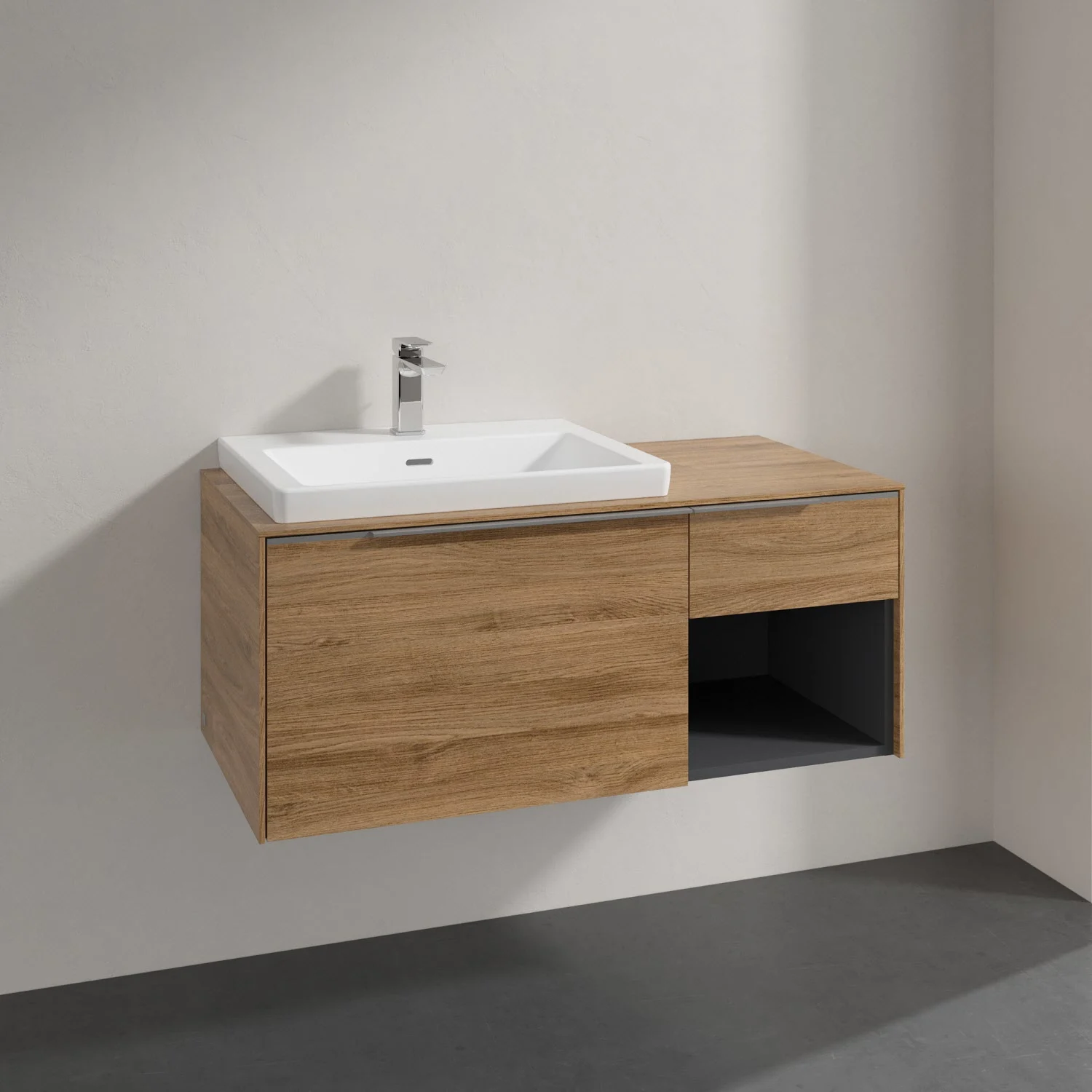 Villeroy & Boch Subway 3.0 Badmöbel-Set 100,1 cm, Waschbecken links mit CeramicPlus