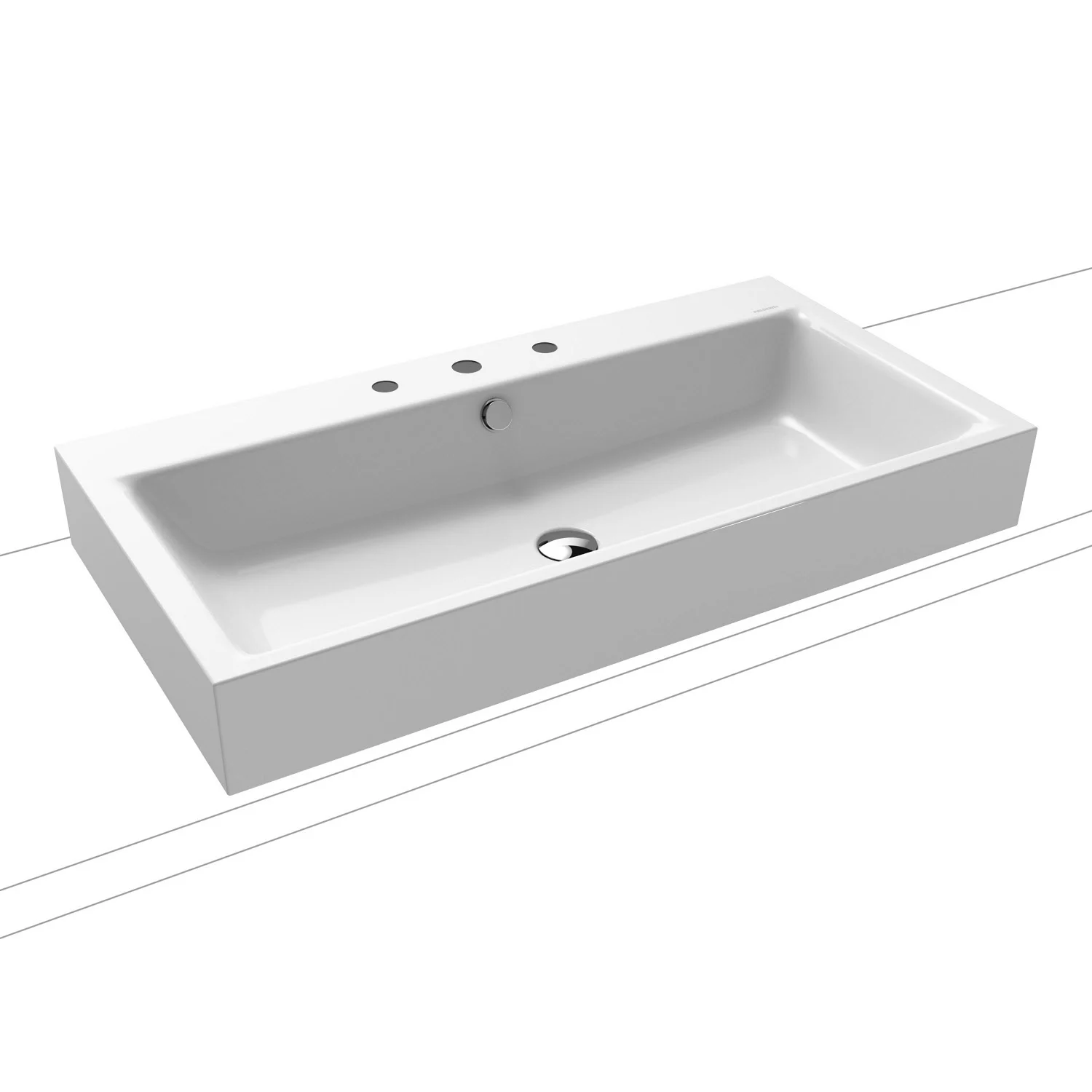 Kaldewei PURO Aufsatzwaschtisch 3158 mit 3 Hahnlochbohrungen, 90 cm