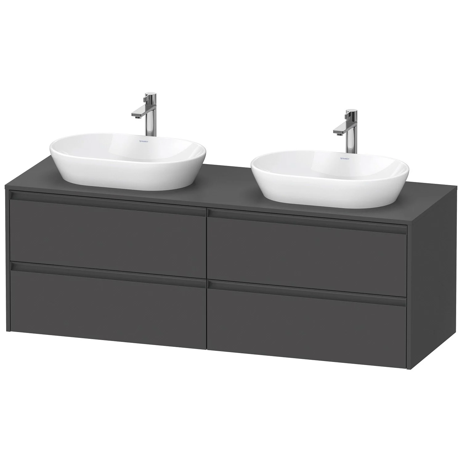 Duravit Ketho.2 Konsolenwaschtischunterbau wandhängend, 4 Auszüge, Becken beidseitig, 160 cm