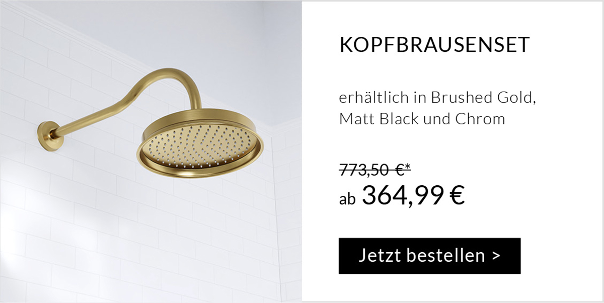 Steinberg Serie 350 Kopfbrauseset Ø 22,5 cm inkl. Brausearm, brushed gold 