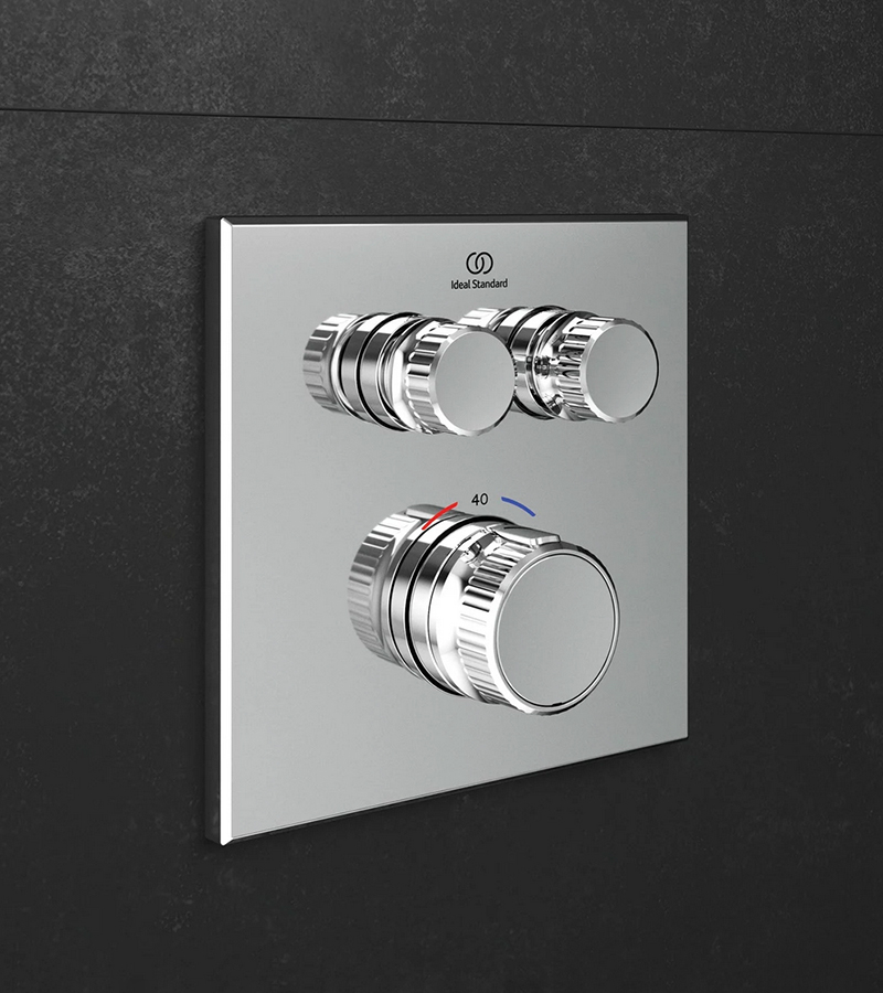 Ideal Standard Ceratherm Navigo Brausethermostat UP Bausatz 2 mit zwei Entnahmestellen, eckig