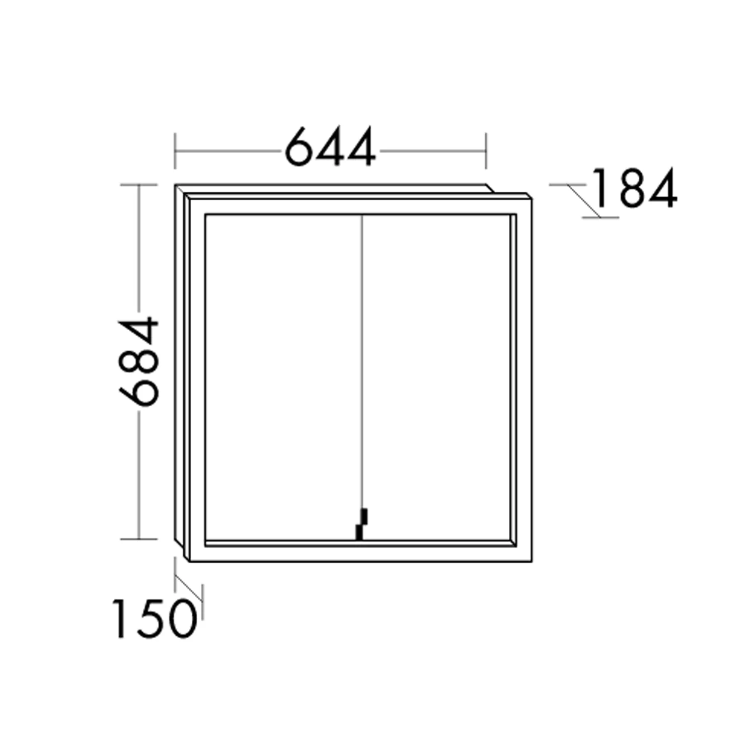 burgbad SYS30 Spiegelschrank mit umlaufender LED-Beleuchtung 60 x 68 cm, Schweizer Ausführung