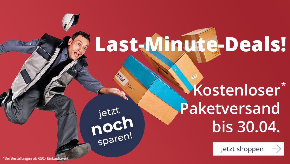 Last-Minute-Deals! Kostenloser Paketversand bis 30.04.