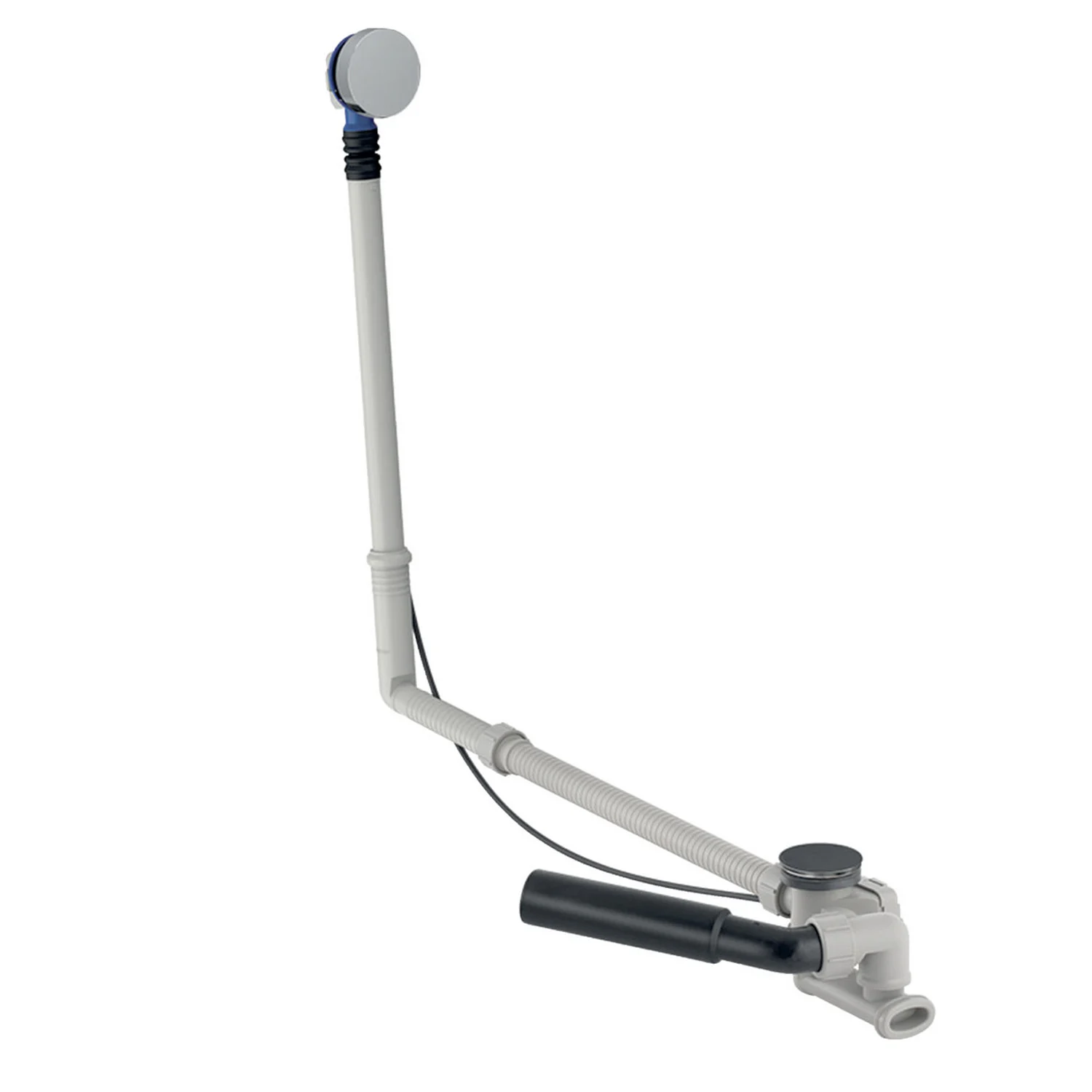 Geberit Badewannenablauf mit Drehbetätigung, d52, Länge 73 cm, mit Fertigbauset