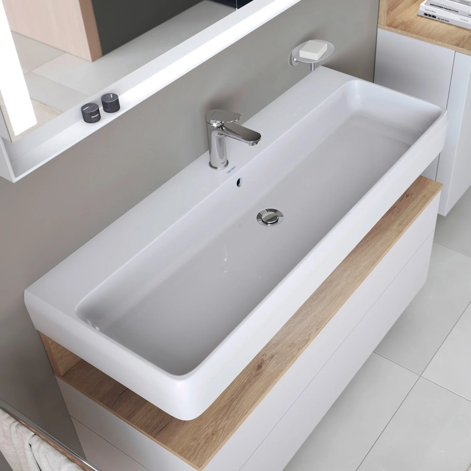 Duravit Qatego Waschtisch 120 x 47 cm, 1 Hahnloch, mit HygieneGlace