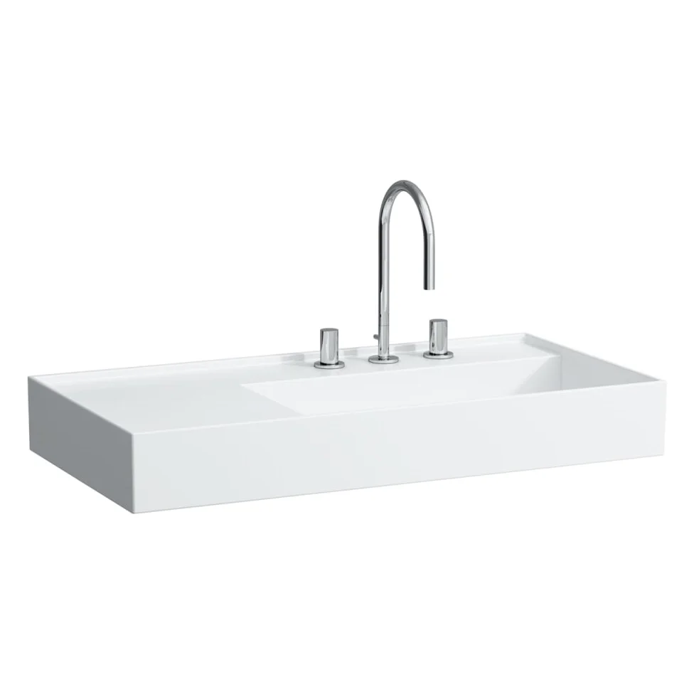 LAUFEN Kartell by LAUFEN Aufsatzwaschtisch 90 x 46 cm, mit 1 Hahnloch, Ablage links LAUFEN Kartell by LAUFEN Aufsatzwaschtisch 90 x 46 cm, mit 1 Hahnloch, Ablage links