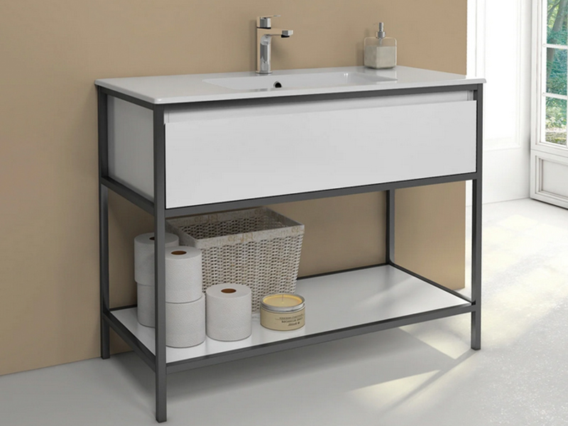Loft 2.0 Waschtisch mit Unterschrank 100 cm, mit Metallgestell