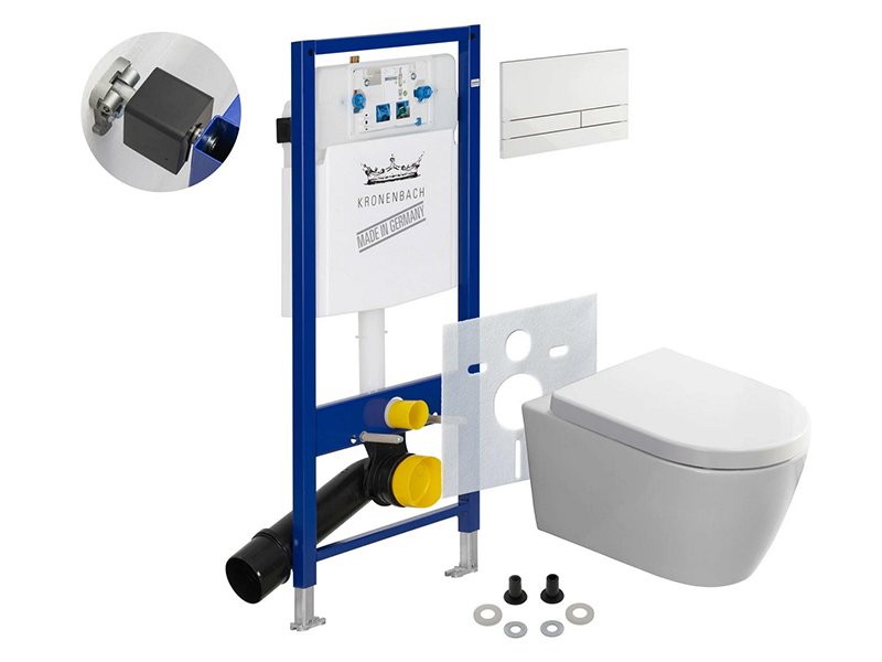 Kronenbach Tube Wand-WC spülrandlos Komplettset