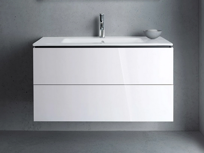 Duravit Me by Starck Waschtisch mit L-Cube Unterschrank 103 x 49 cm mit 2 Schubkästen