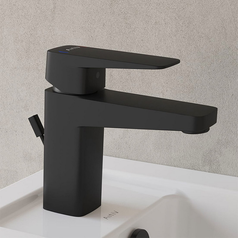 VitrA Root Square Einhebel-Waschtischmischer S mit Ablaufgarnitur
