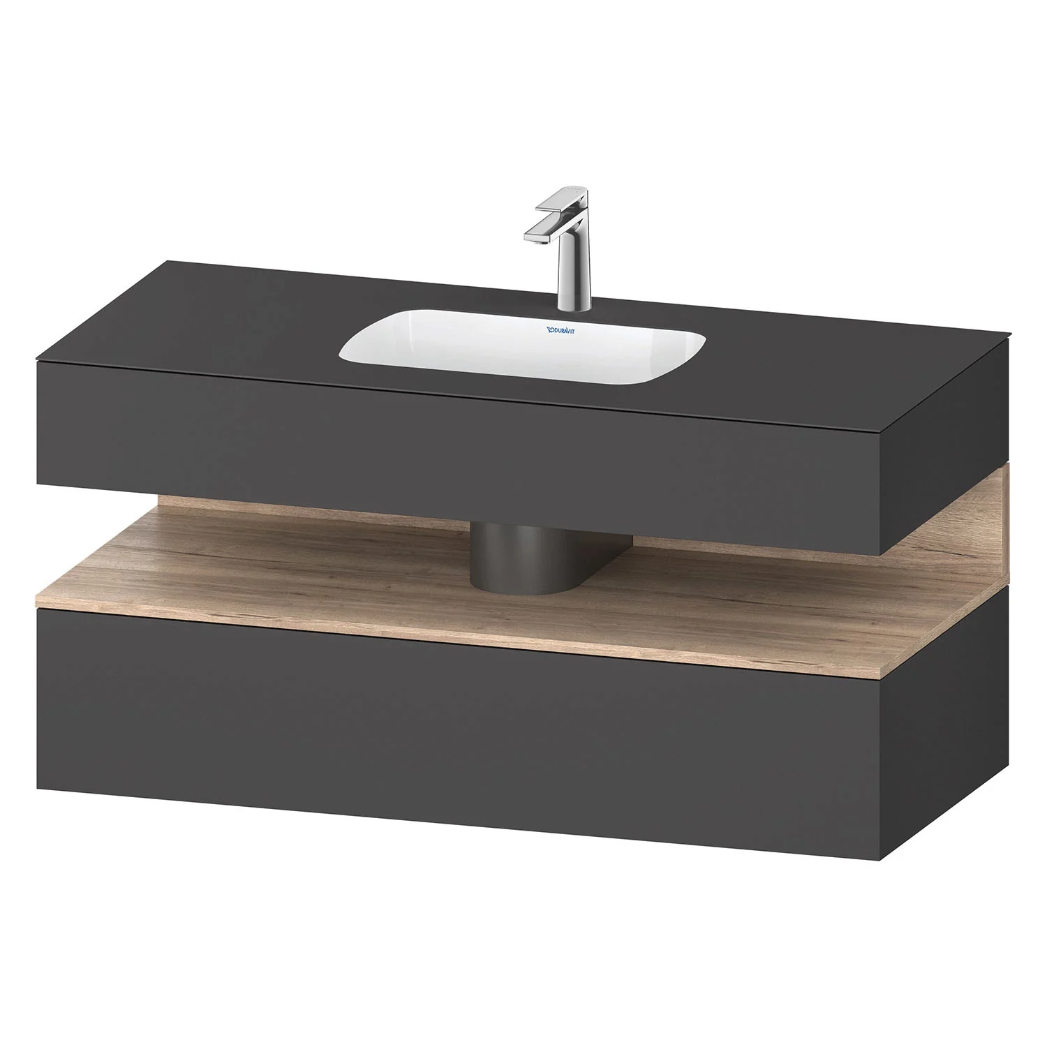 Duravit Qatego Einbauwaschtisch mit Konsolenwaschtischunterbau 120 x 60 cm, 1 Auszug