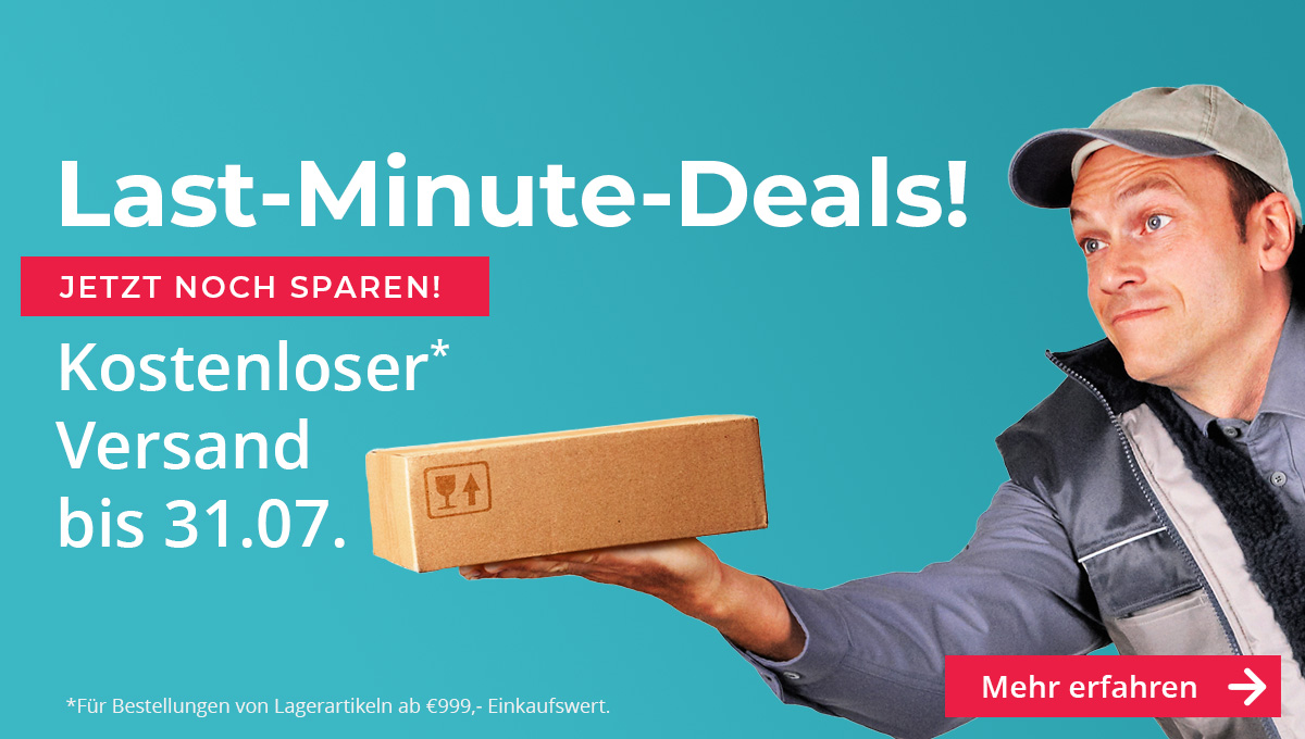 Kostenloser Versand auf Lagerartikel - nur noch bis 31.07.!
