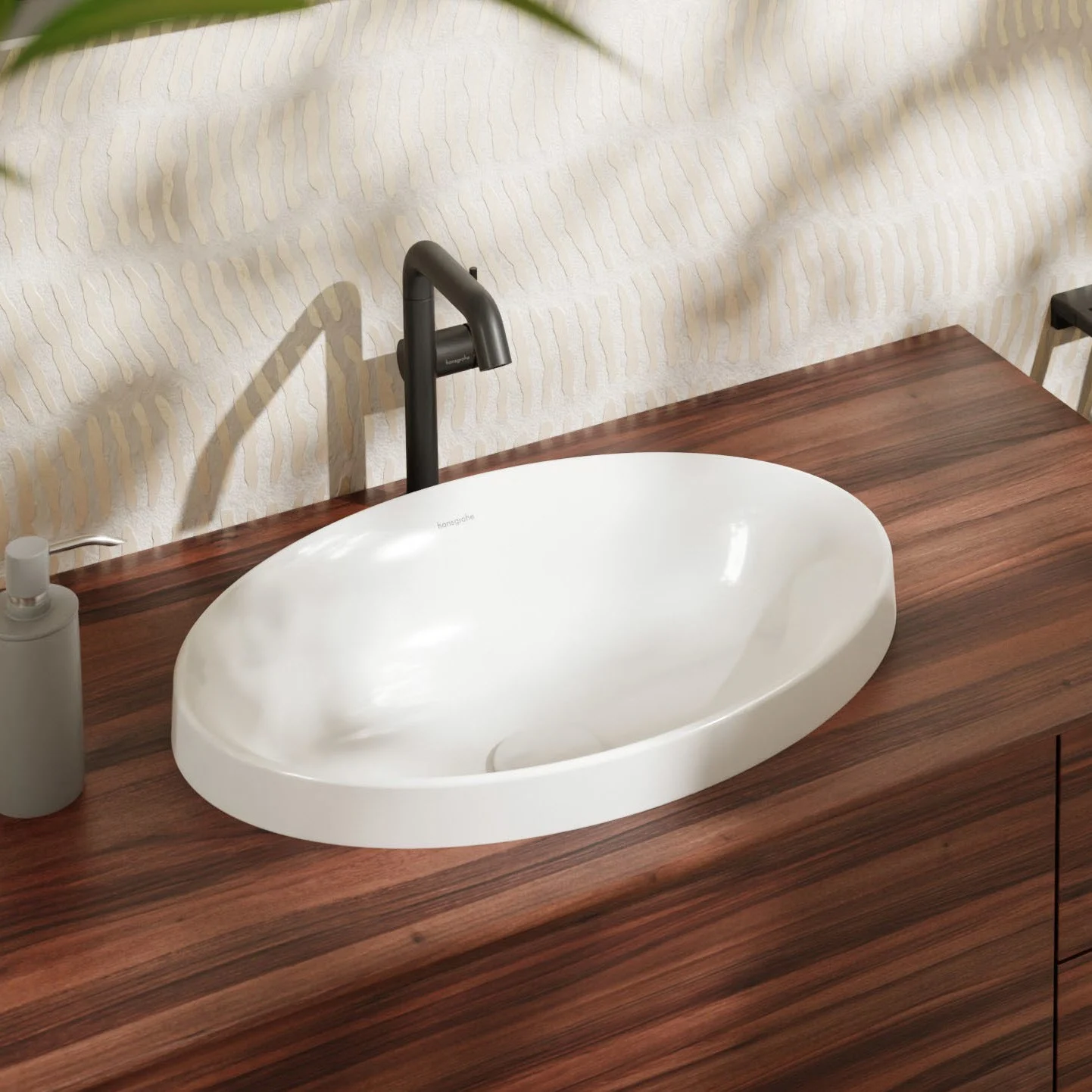 hansgrohe Xuniva D Einbauwaschtisch oval 55 x 40 cm, mit Überlauf, mit SmartClean hansgrohe Xuniva D Einbauwaschtisch oval 55 x 40 cm, mit Überlauf, mit SmartClean