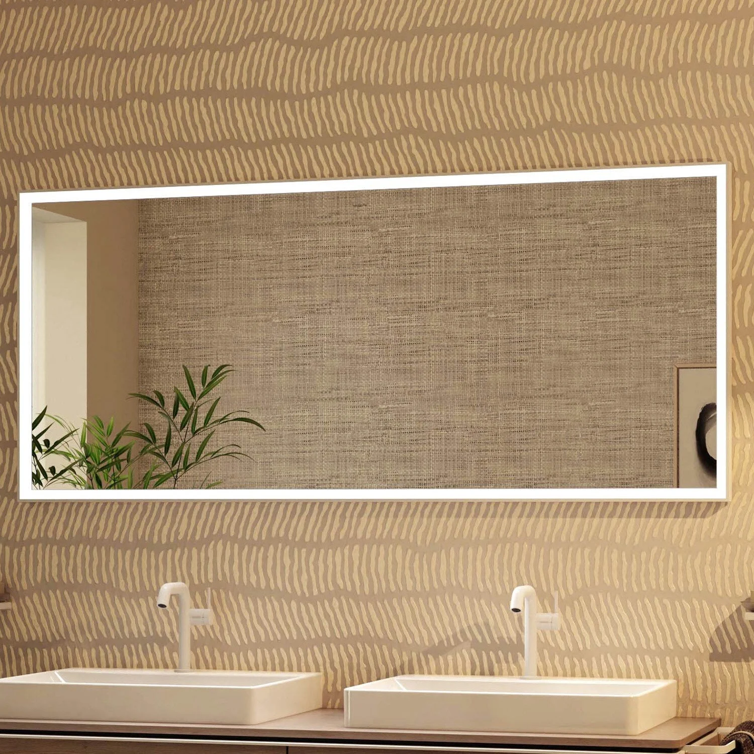 hansgrohe Xarita E Badspiegel 160 x 70 cm mit Infrarot-Sensor in mattweiß