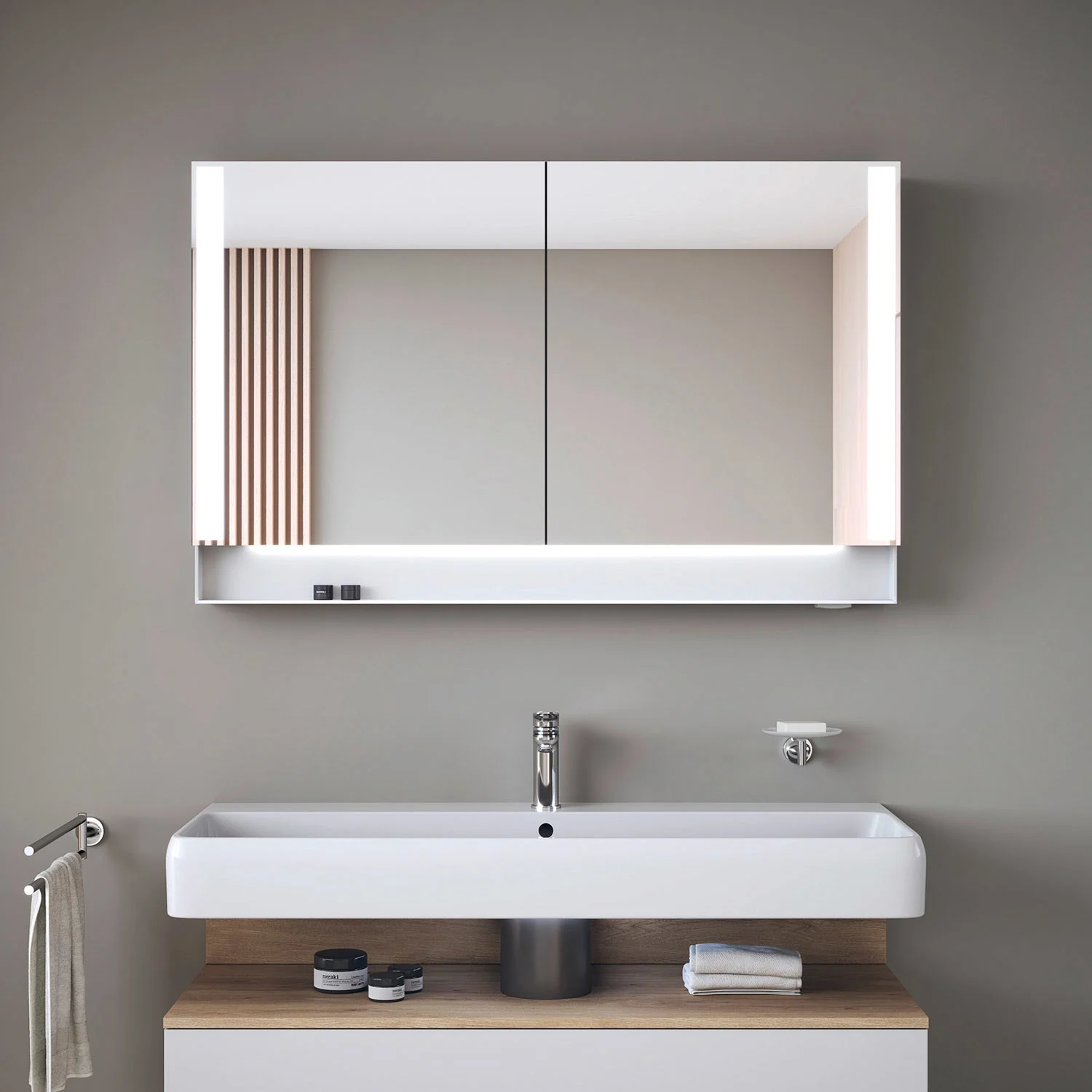 Duravit Qatego Spiegelschrank 120 x 75 cm, mit Innenbeleuchtung, LKZ: 2