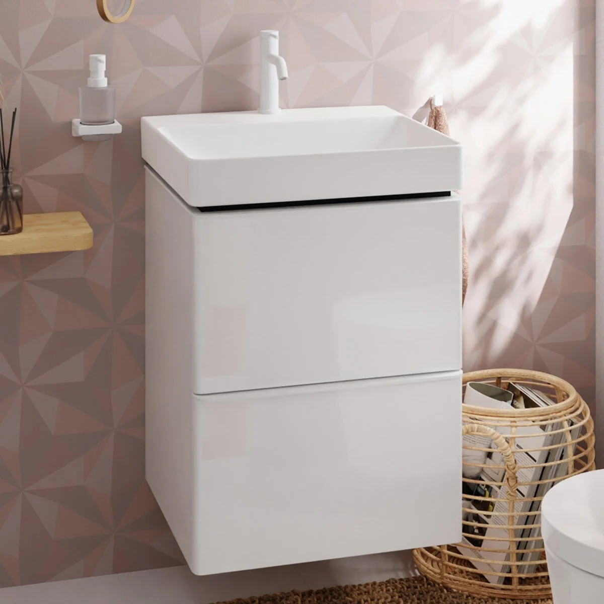 hansgrohe Xelu Q Waschtischunterschrank 48 x 60,5 cm, 2 Schubkästen, Griff mattweiß hansgrohe Xelu Q Waschtischunterschrank 48 x 60,5 cm, 2 Schubkästen, Griff mattweiß