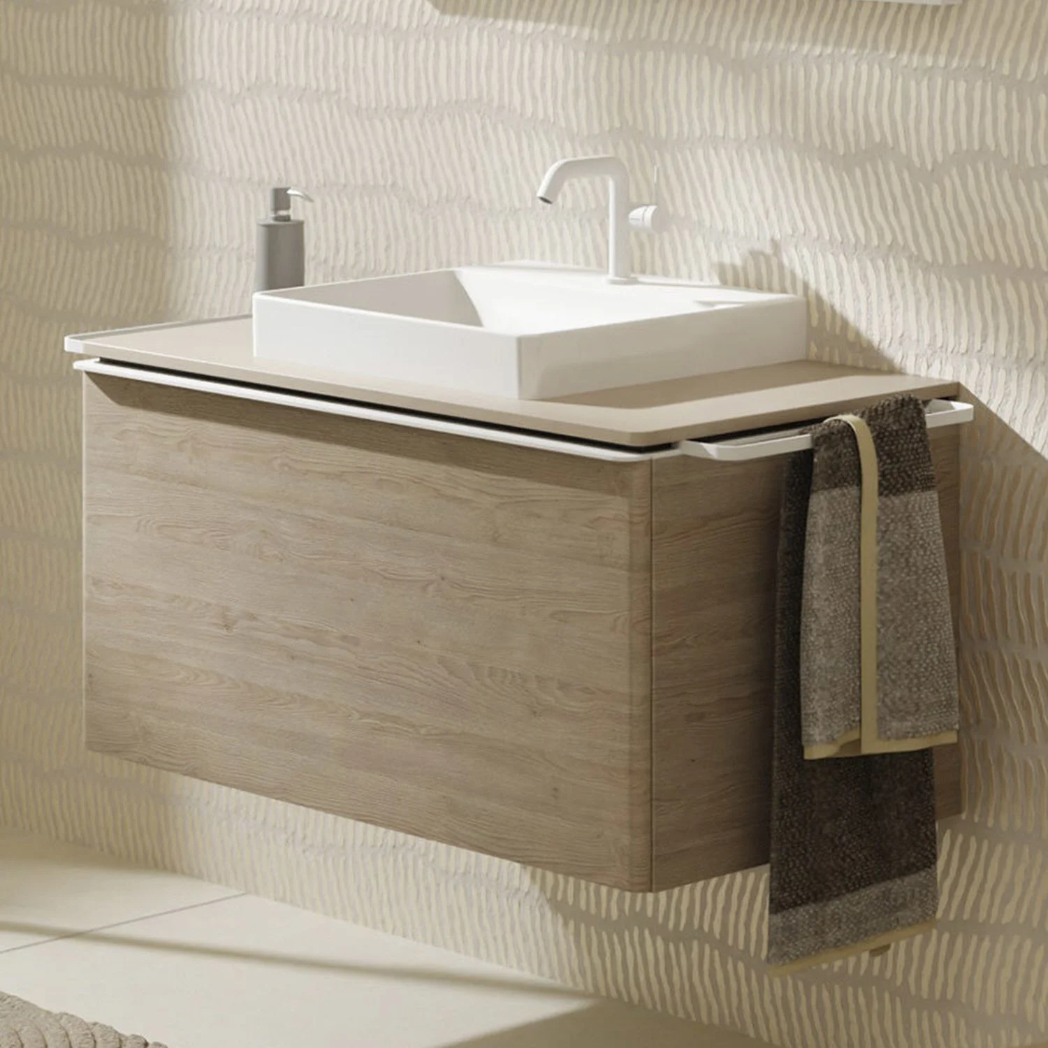 hansgrohe Xelu Q Waschtischunterschrank für Konsole 98 x 48,5 cm, 1 Schubkasten, Griff mattweiß hansgrohe Xelu Q Waschtischunterschrank für Konsole 98 x 48,5 cm, 1 Schubkasten, Griff mattweiß