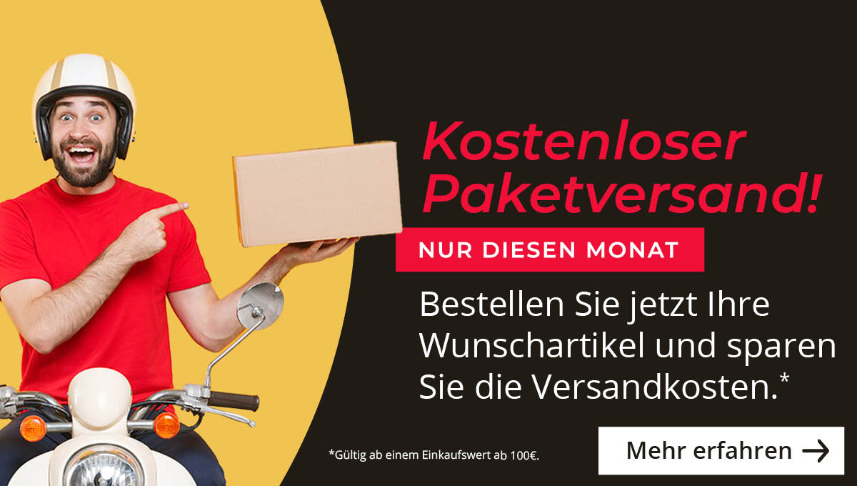 Kostenloser Paketversand - nur bis 31.08.!