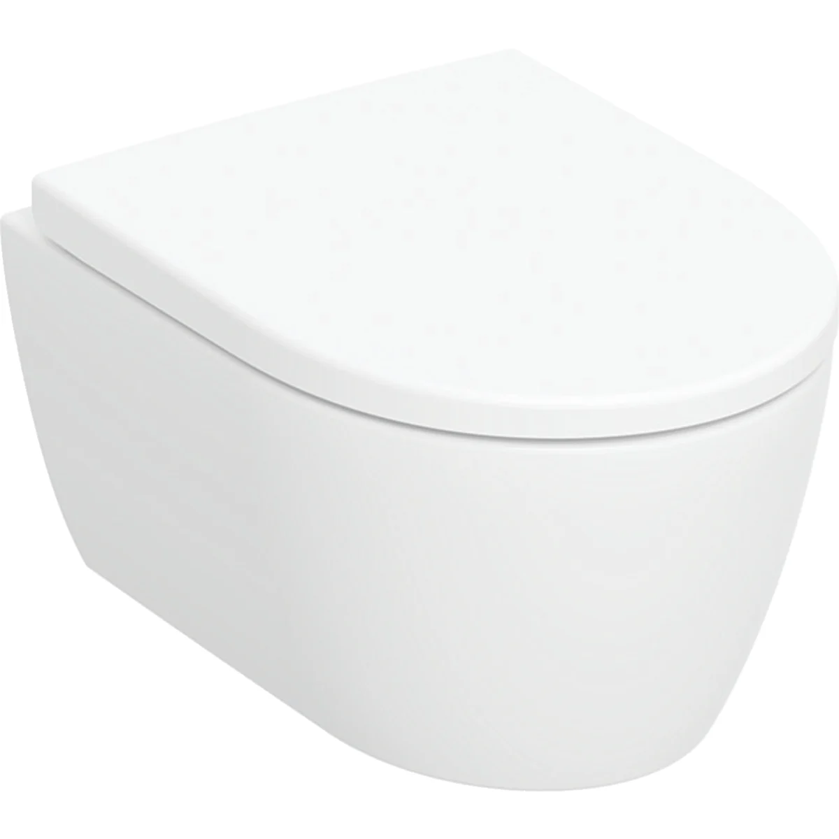 Geberit iCon Wand-WC Tiefspüler Set, verkürzte Ausladung, geschlossene Form, Rimfree, mit WC-Sitz