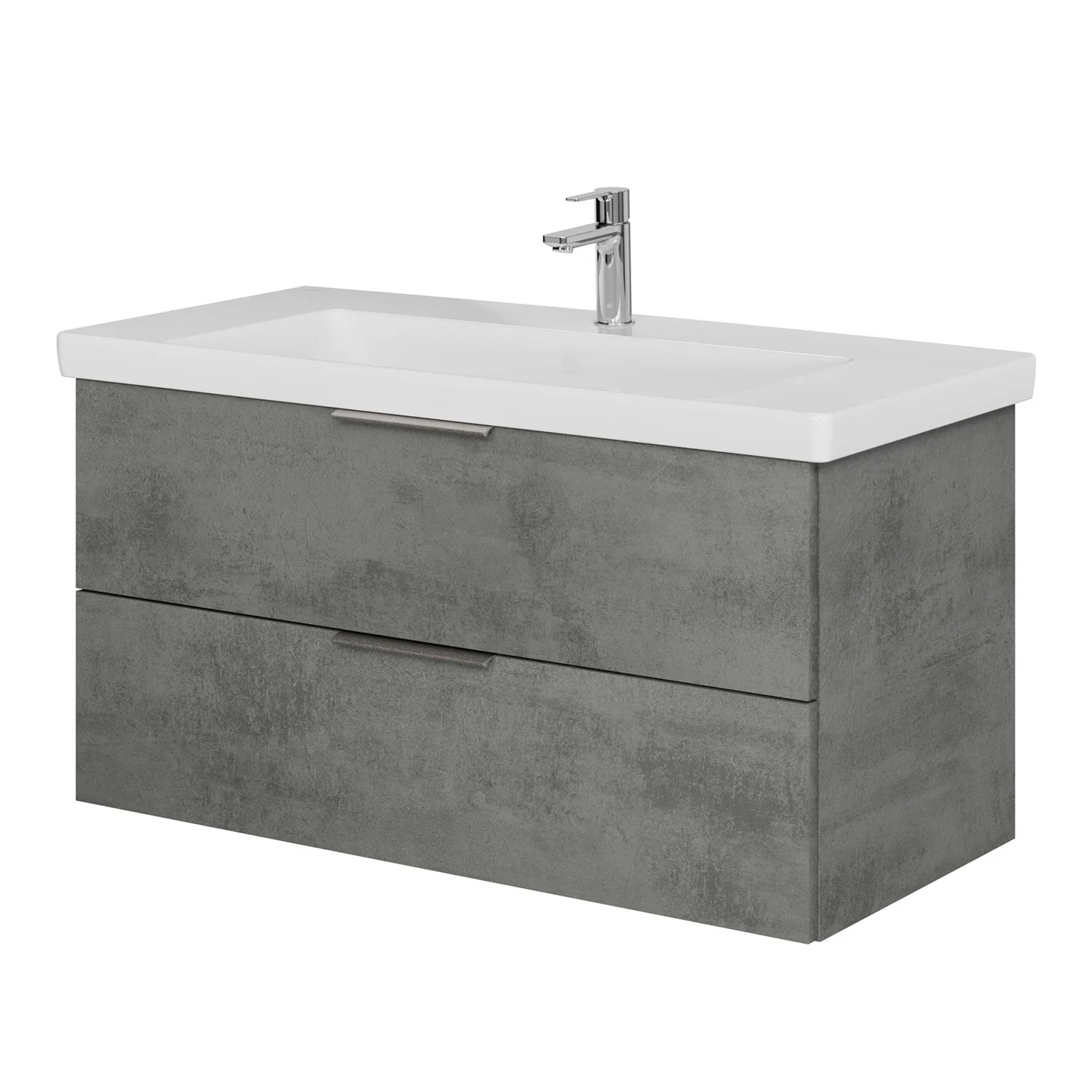 Steinkamp Living 2.0 Waschtischunterschrank 95 cm mit Villeroy & Boch Subway 3.0 Waschtisch 100 cm ohne Überlauf