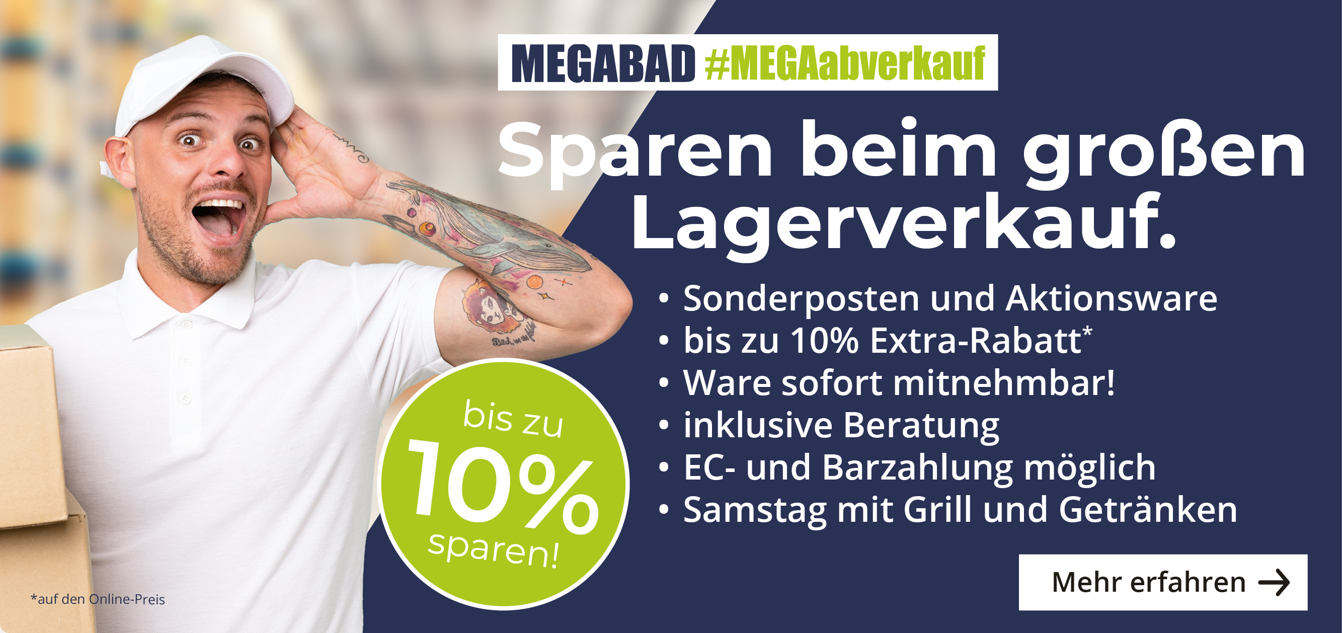 Sparen beim grossen Lagerverkauf.