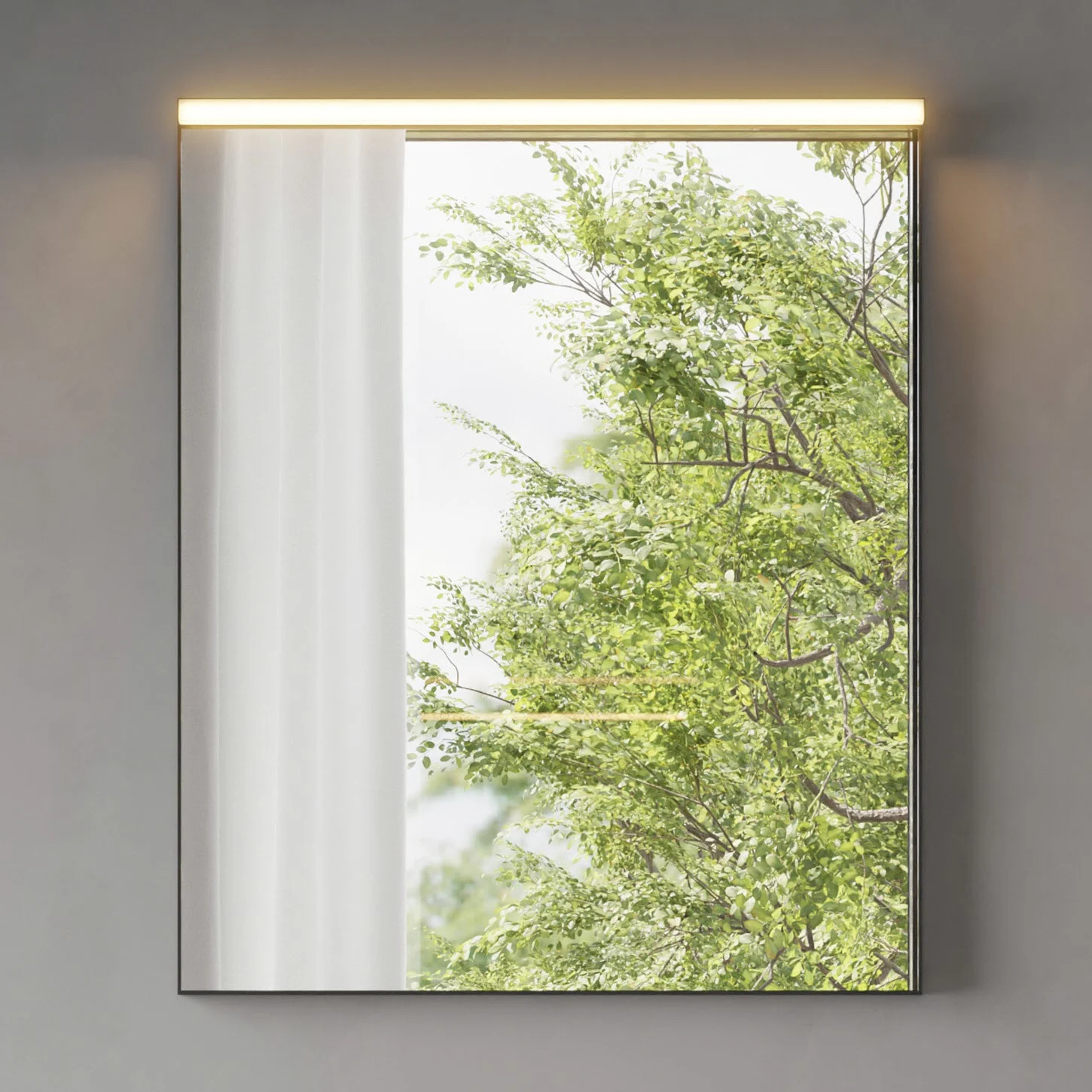 pianura Mia Badspiegel 60 x 70 cm mit LED-Beleuchtung in Schwarz