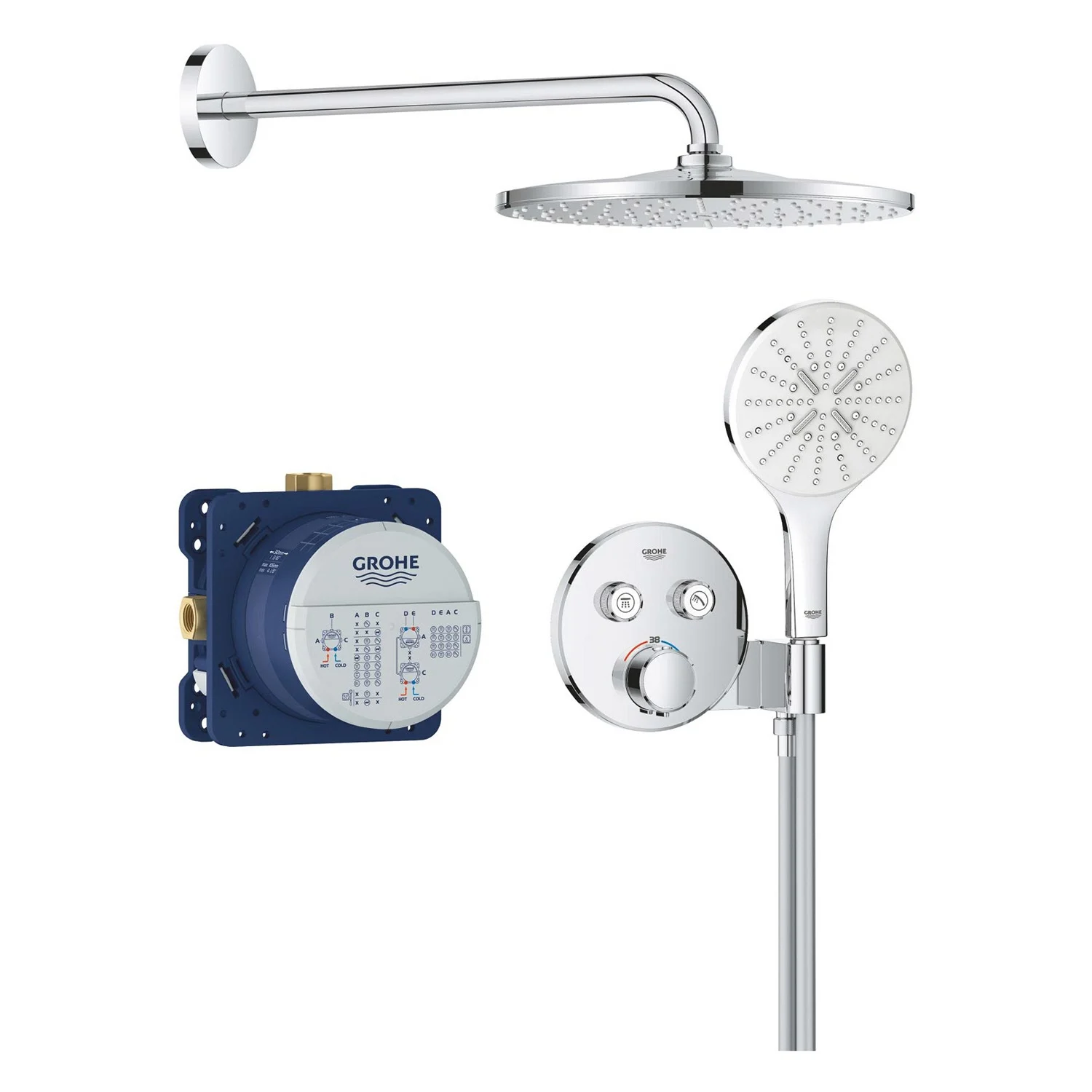 GROHE Precision SmartControl Duschsystem, Thermostat, UP,  mit Vitalio Rain Mono 310, rund GROHE Precision SmartControl Duschsystem, Thermostat, UP,  mit Vitalio Rain Mono 310, rund
