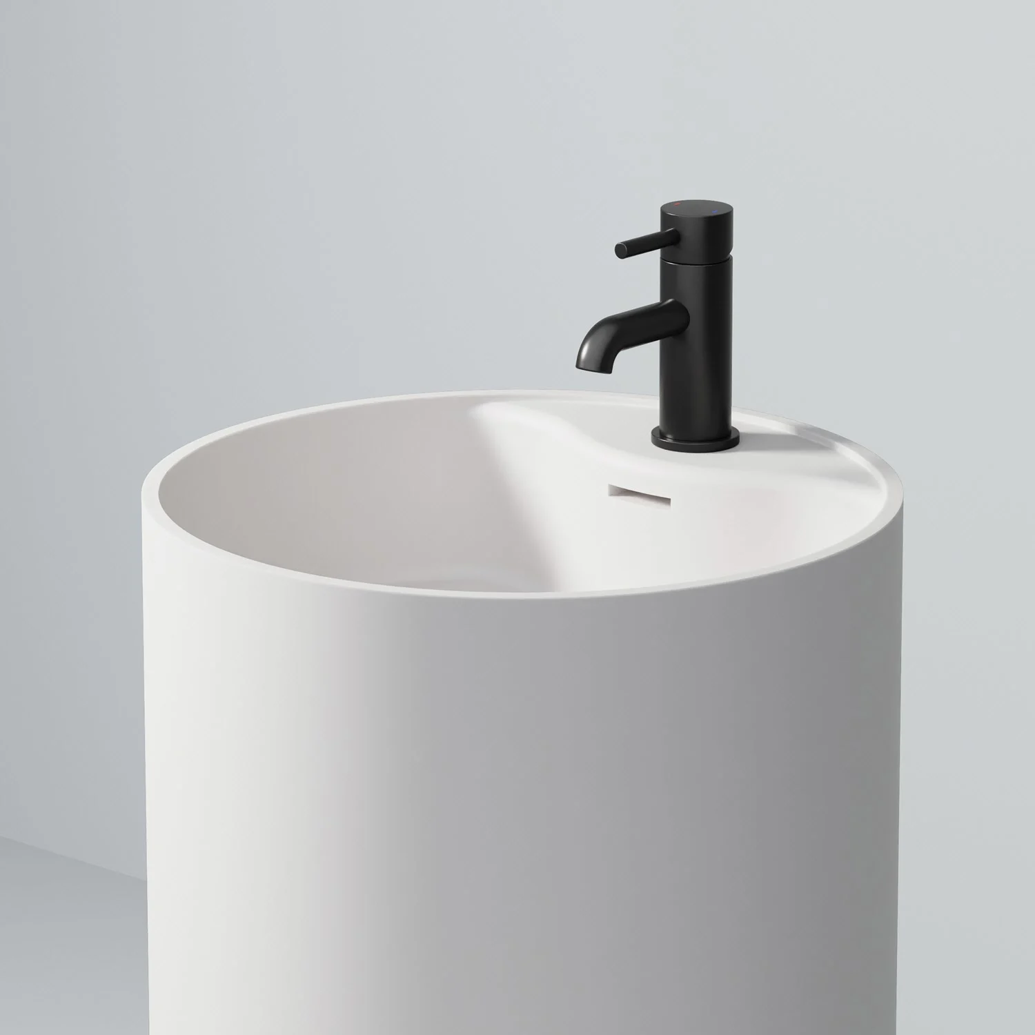 Steinberg Serie 445 Standwaschtisch aus Mineo Stone Ø 45 cm Steinberg Serie 445 Standwaschtisch aus Mineo Stone Ø 45 cm