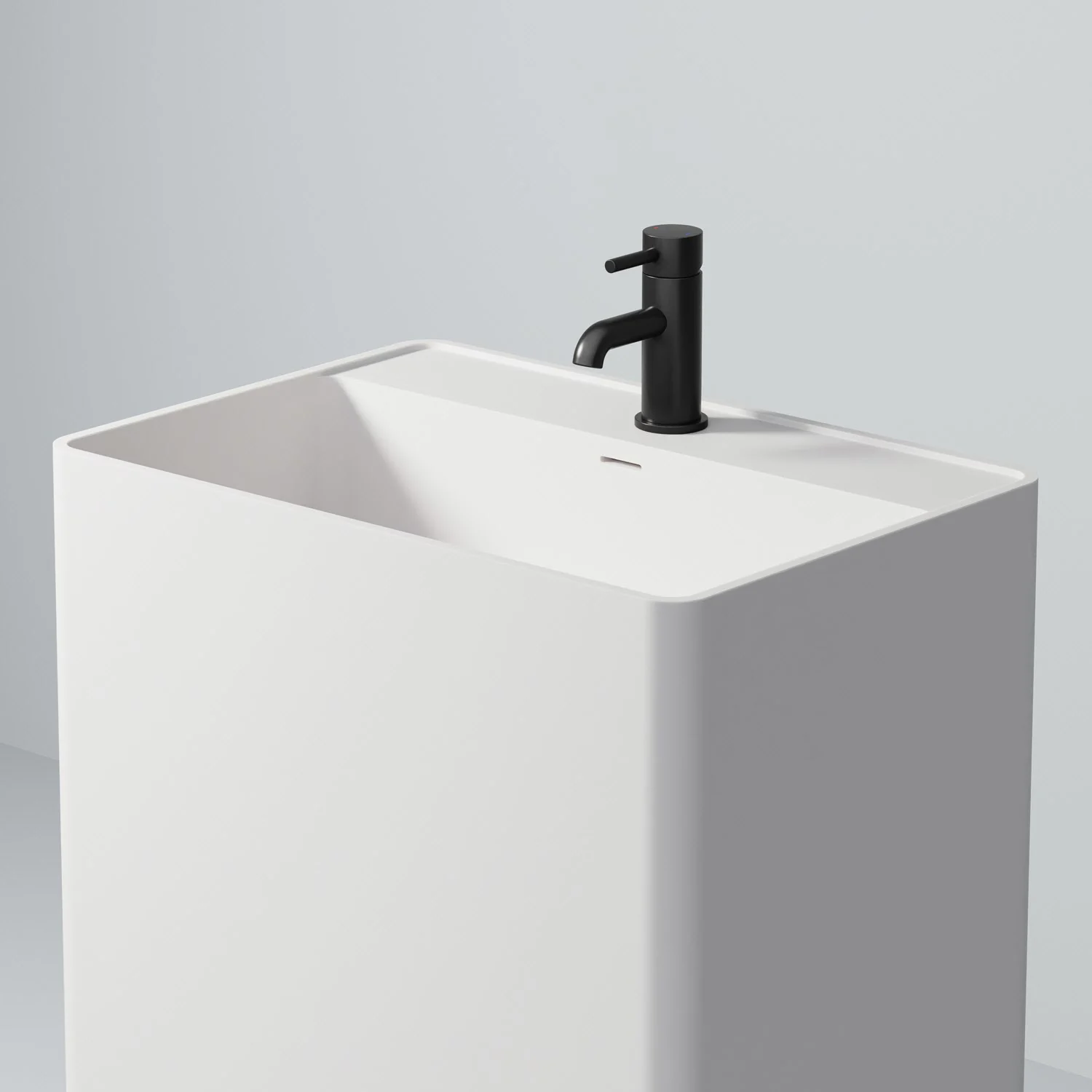 Steinberg Serie 445 Standwaschtisch aus Mineo Stone 60 x 42 cm Steinberg Serie 445 Standwaschtisch aus Mineo Stone 60 x 42 cm